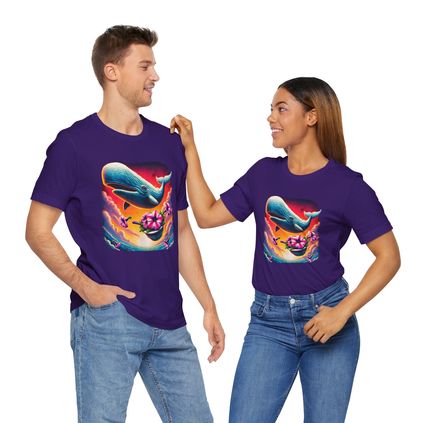"Oh No, Not Again" Petunias and Whale Funny TShirt – Unisex Tee