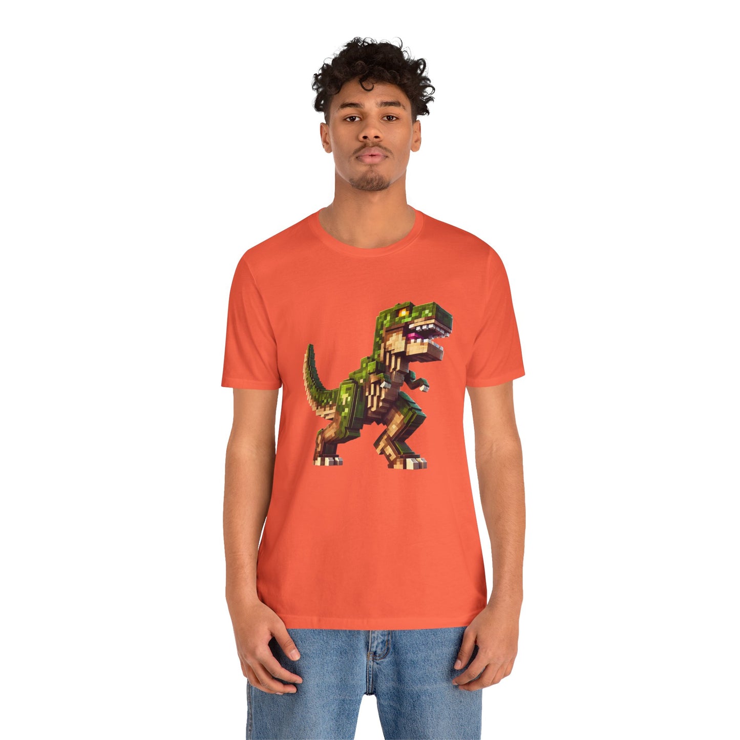 Pixel Dinosaur T-Shirt – Retro Dino Graphic Tee for Adults