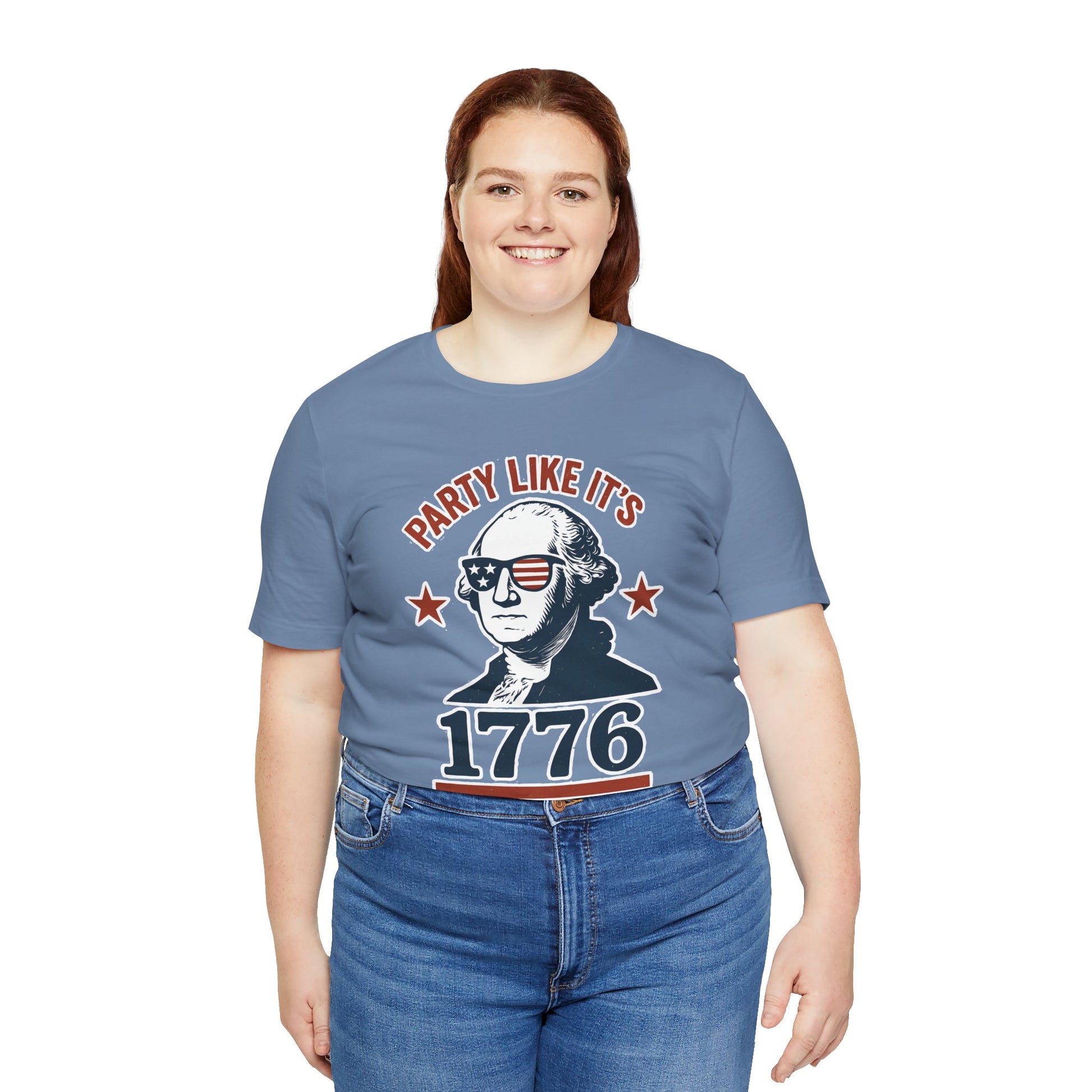 Party Like It's 1776 T-Shirt – Funny 4th of July Tee with George Washington Graphic - WhimSpin - https://whimspin.com