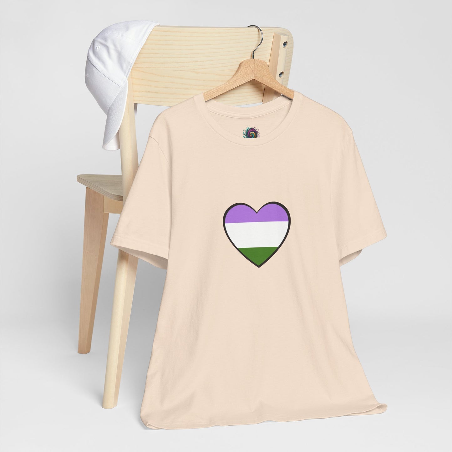Genderqueer Flag Heart T-Shirt – Unisex LGBTQ+ Graphic Tee