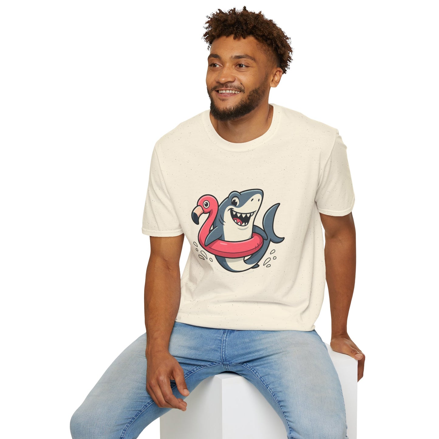 Shark & Flamingo Floatie T-Shirt – Funny Beach & Pool Day Tee