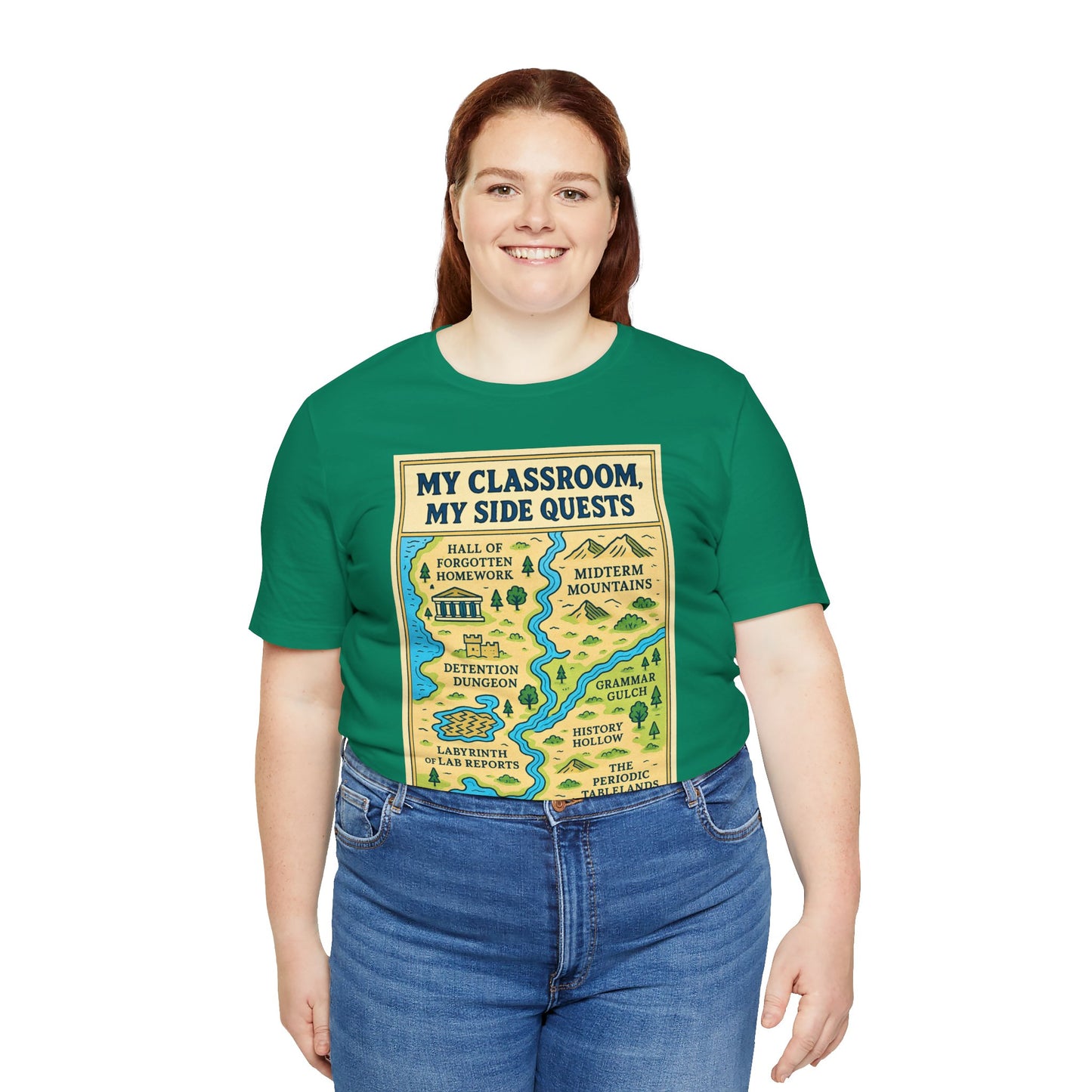 My Classroom, My Side Quests T-Shirt – RPG Map Tee for Teachers