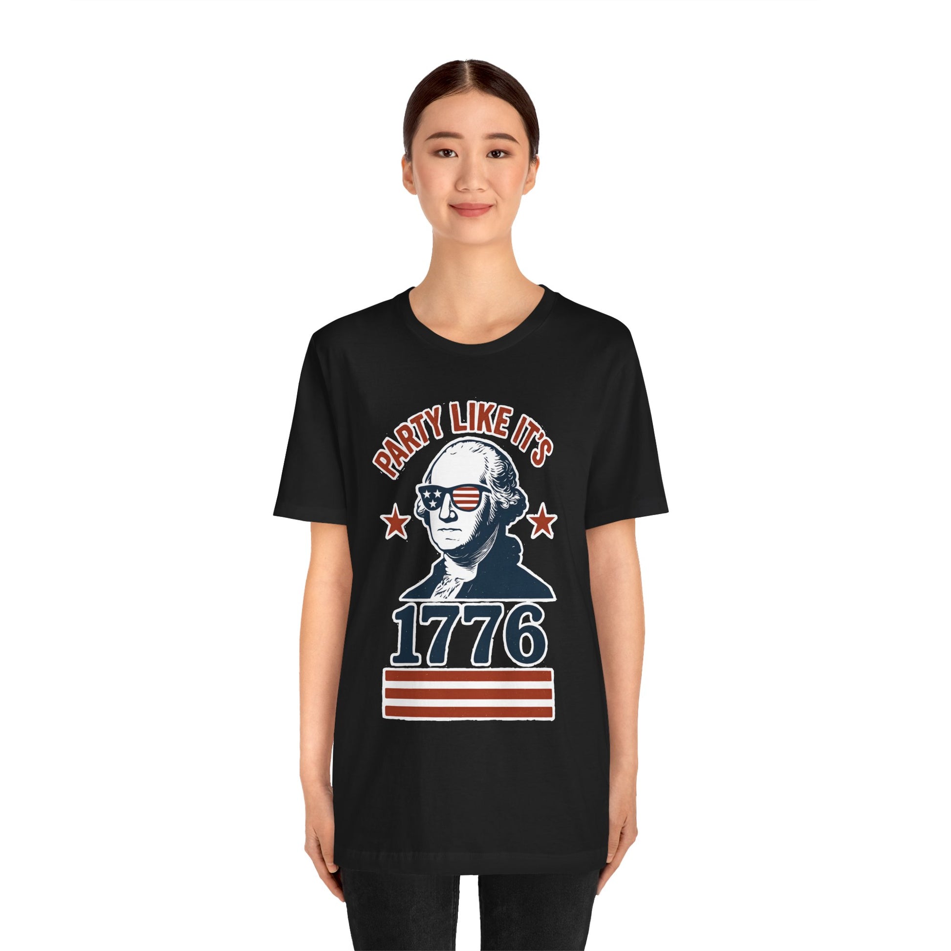 Party Like It's 1776 T-Shirt – Funny 4th of July Tee with George Washington Graphic - WhimSpin - https://whimspin.com