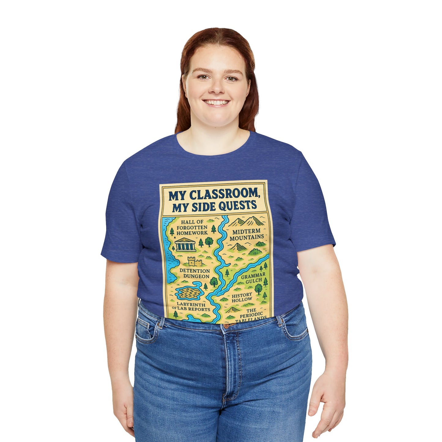 My Classroom, My Side Quests T-Shirt – RPG Map Tee for Teachers