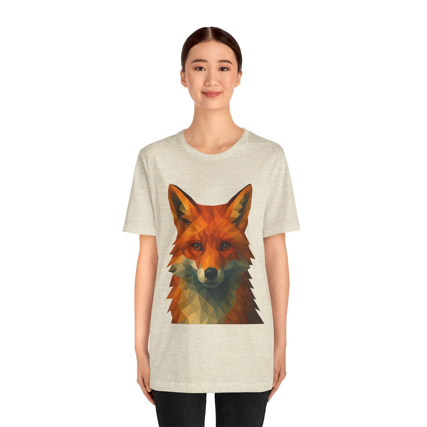 Geometric Fox T-Shirt – Polygon Animal Tee with Nature Vibes - WhimSpin - https://whimspin.com