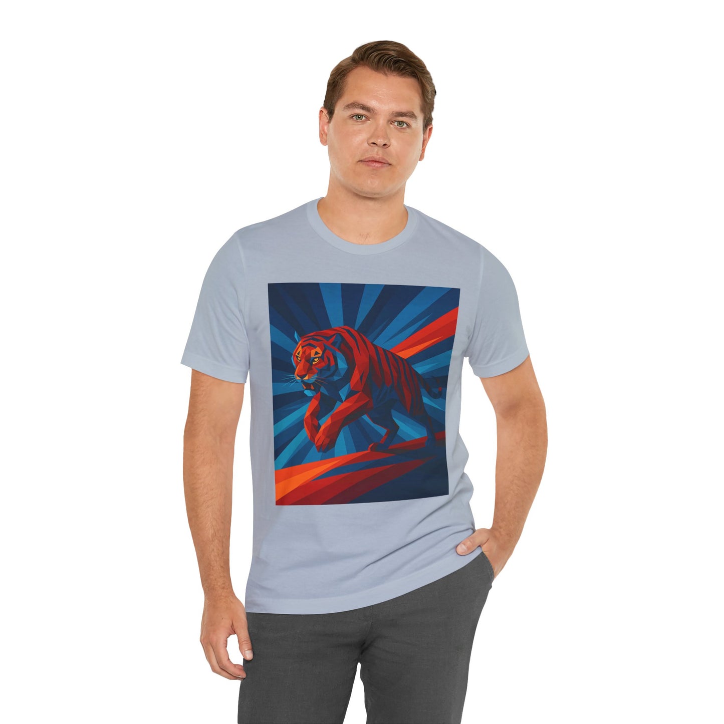 Geometric Tiger T-Shirt – Bold Jungle Animal Tee in Abstract Style - WhimSpin - https://whimspin.com