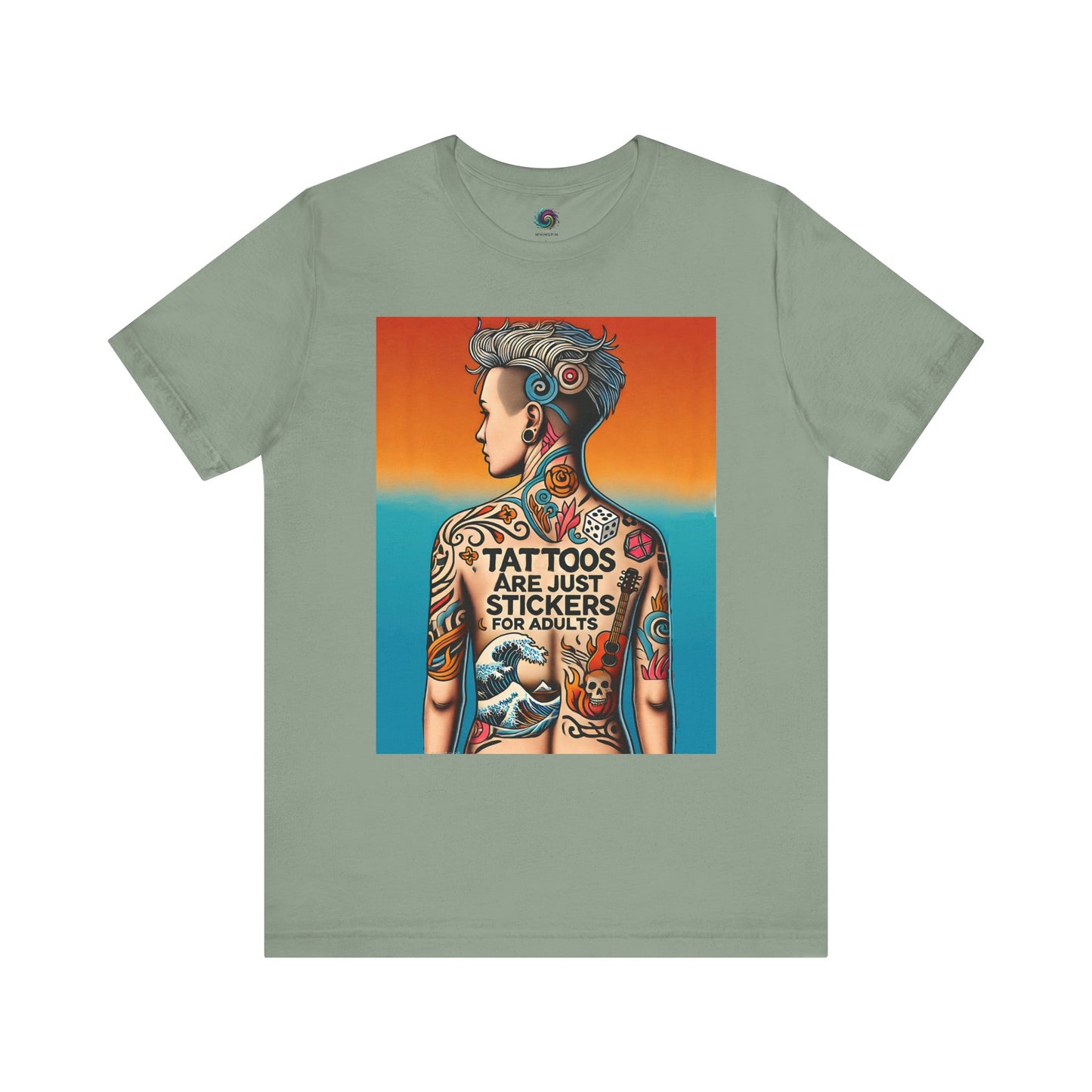 Tattoos Are Just Stickers for Adults T-Shirt – Funny Tattoo Lover Graphic Tee - WhimSpin - https://whimspin.com