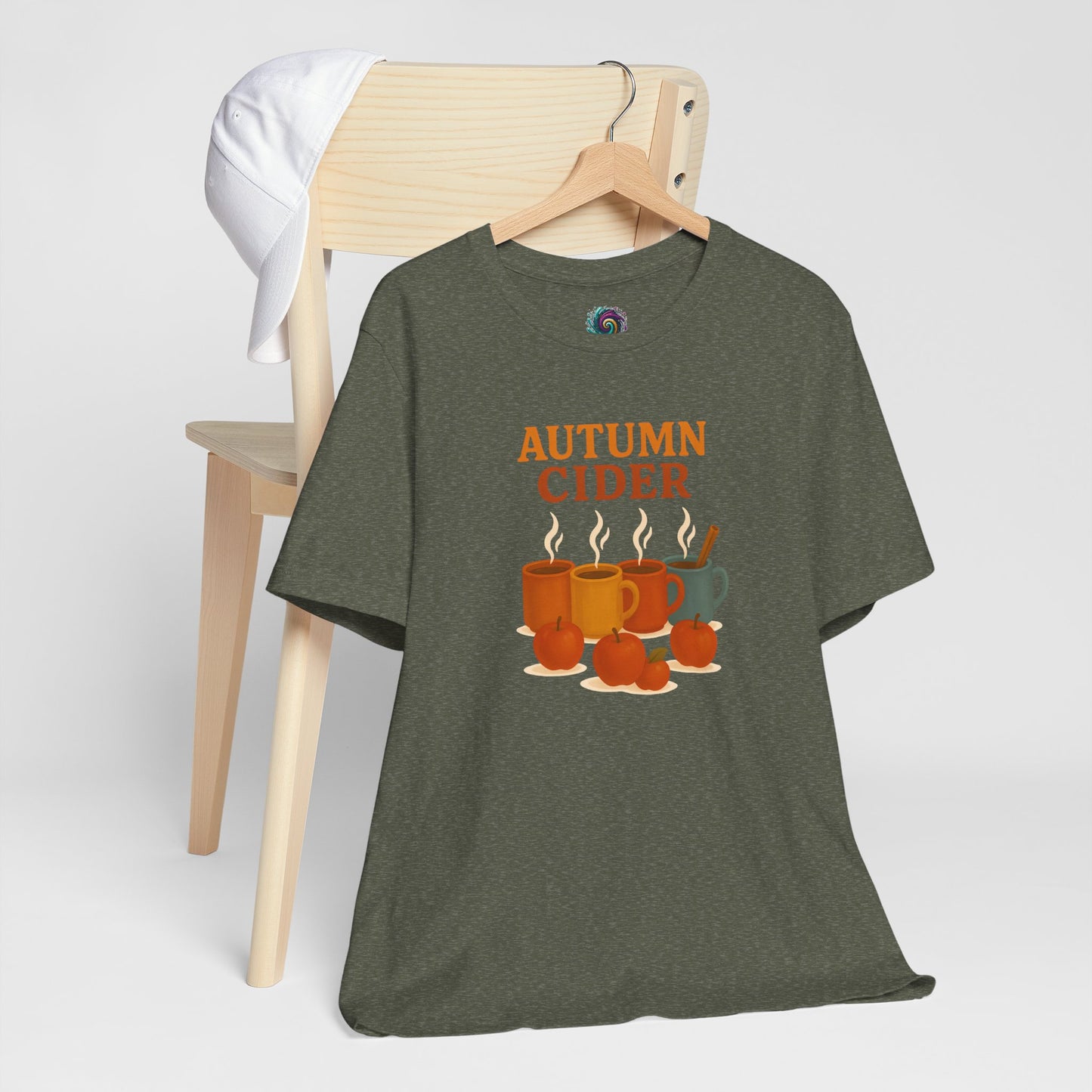 Autumn Cider T-Shirt – Cozy Fall Graphic Tee with Steaming Mugs