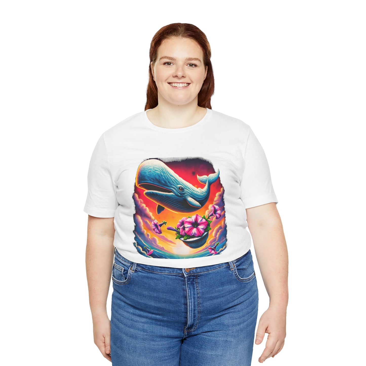 "Oh No, Not Again" Petunias and Whale Funny TShirt – Unisex Tee