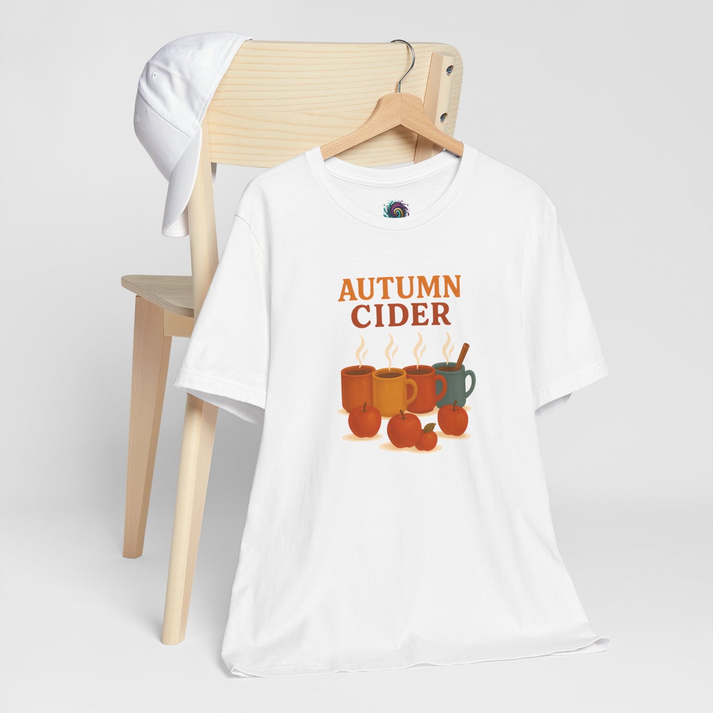 Autumn Cider T-Shirt – Cozy Fall Graphic Tee with Steaming Mugs