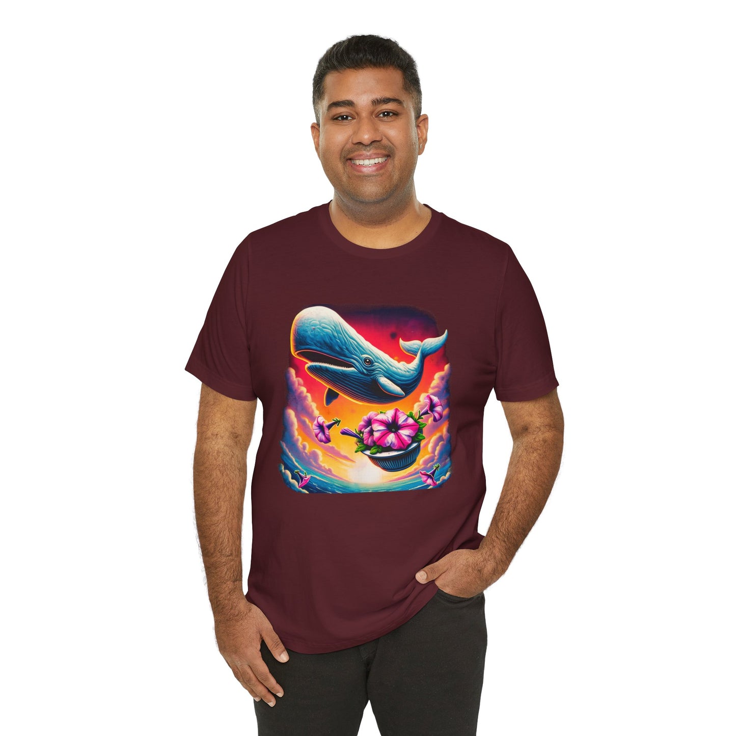 "Oh No, Not Again" Petunias and Whale Funny TShirt – Unisex Tee