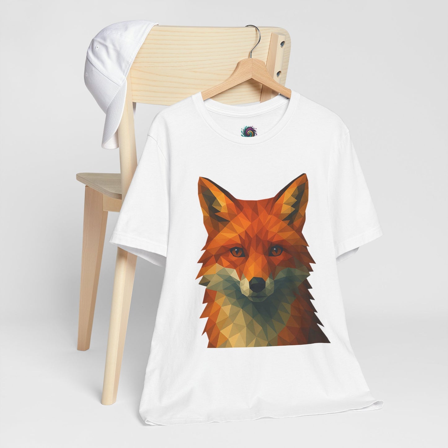 Geometric Fox T-Shirt – Polygon Animal Tee with Nature Vibes - WhimSpin - https://whimspin.com