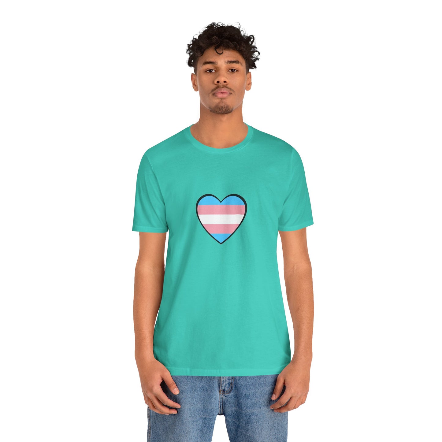 Transgender Flag Heart T-Shirt – LGBTQ+ Trans Flag Graphic Tee