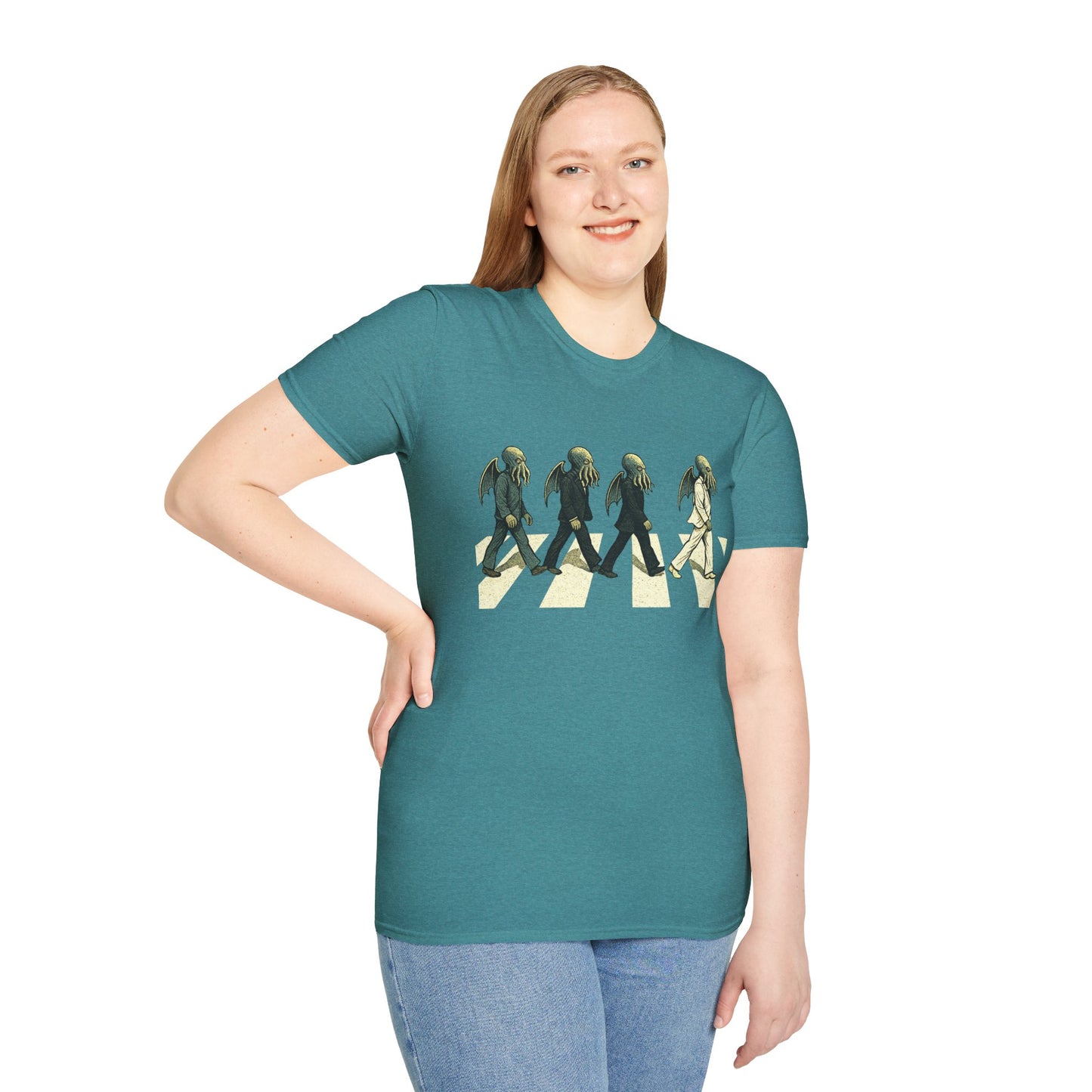 Cthulhu Crossing T-Shirt – Beatles Abbey Road Parody Tee | WhimSpin - WhimSpin - https://whimspin.com