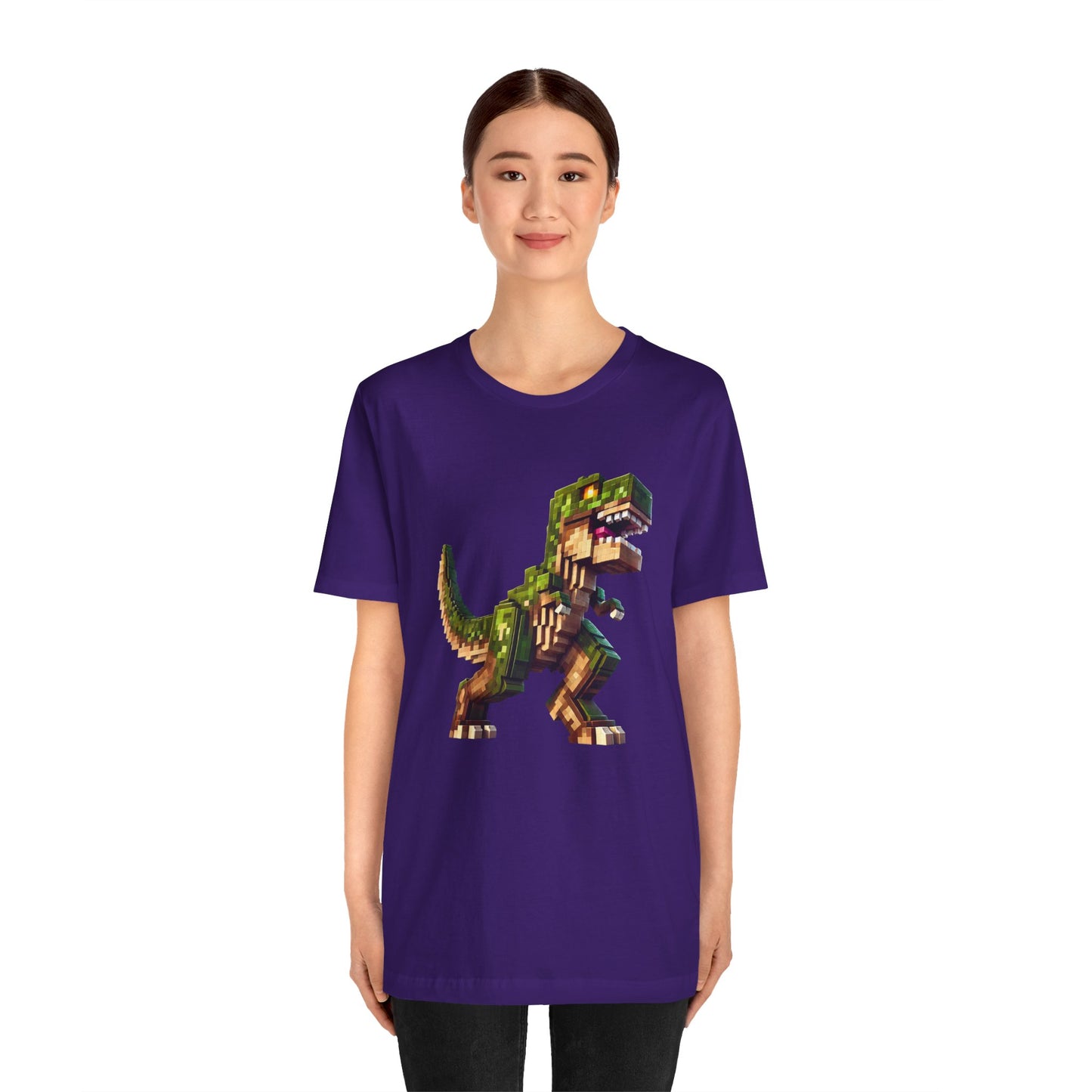 Pixel Dinosaur T-Shirt – Retro Dino Graphic Tee for Adults