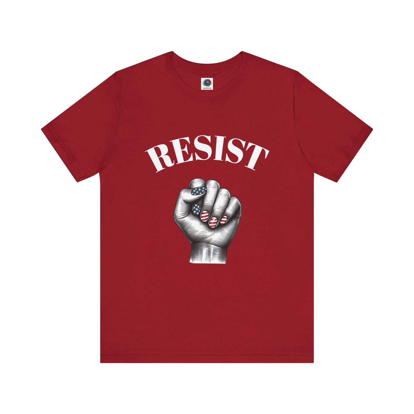 Resist Feminist Power Fist Tee – USA Flag Nails Protest Shirt - WhimSpin - https://whimspin.com