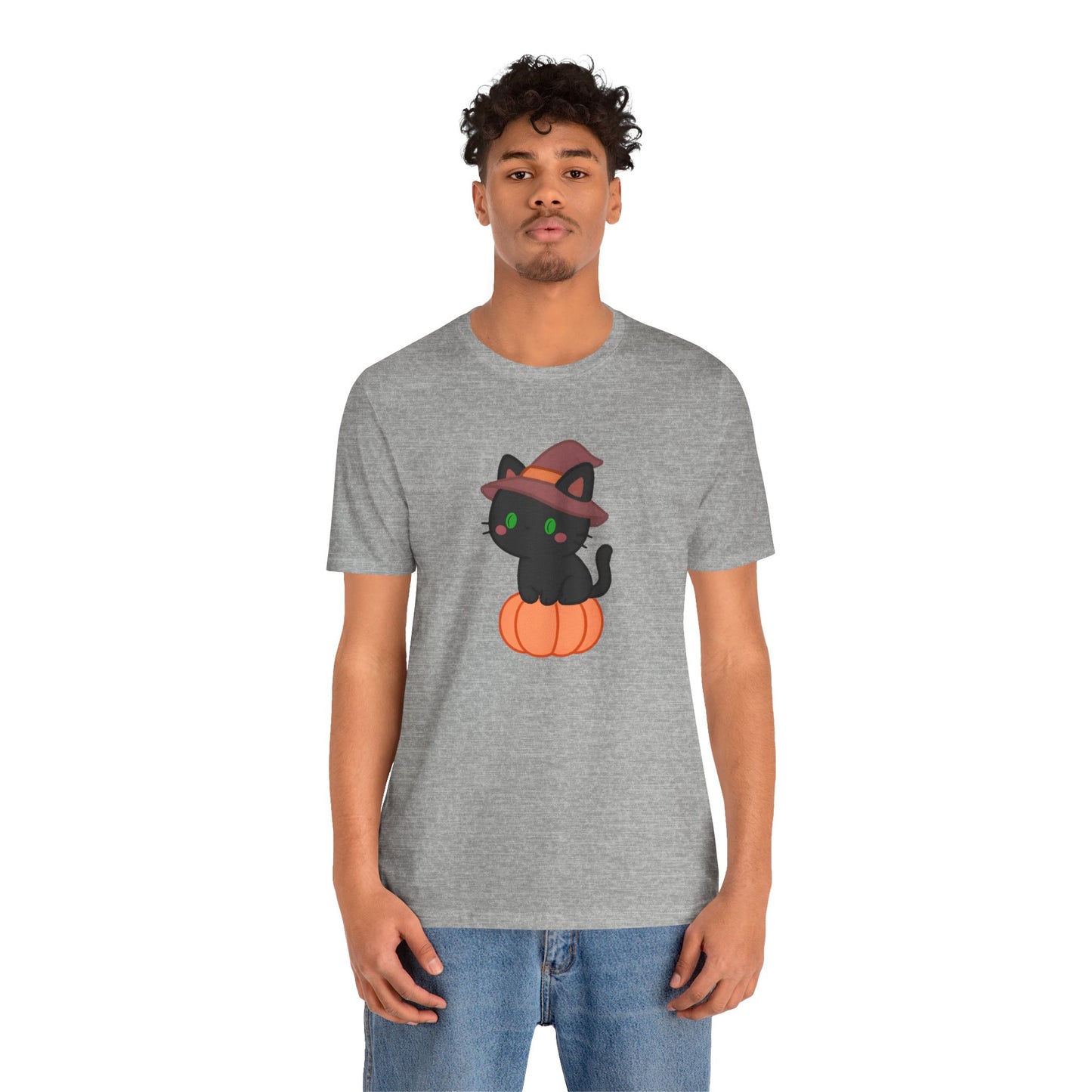 Halloween Cat Shirt – Cute Cat on a Pumpkin Graphic Tee