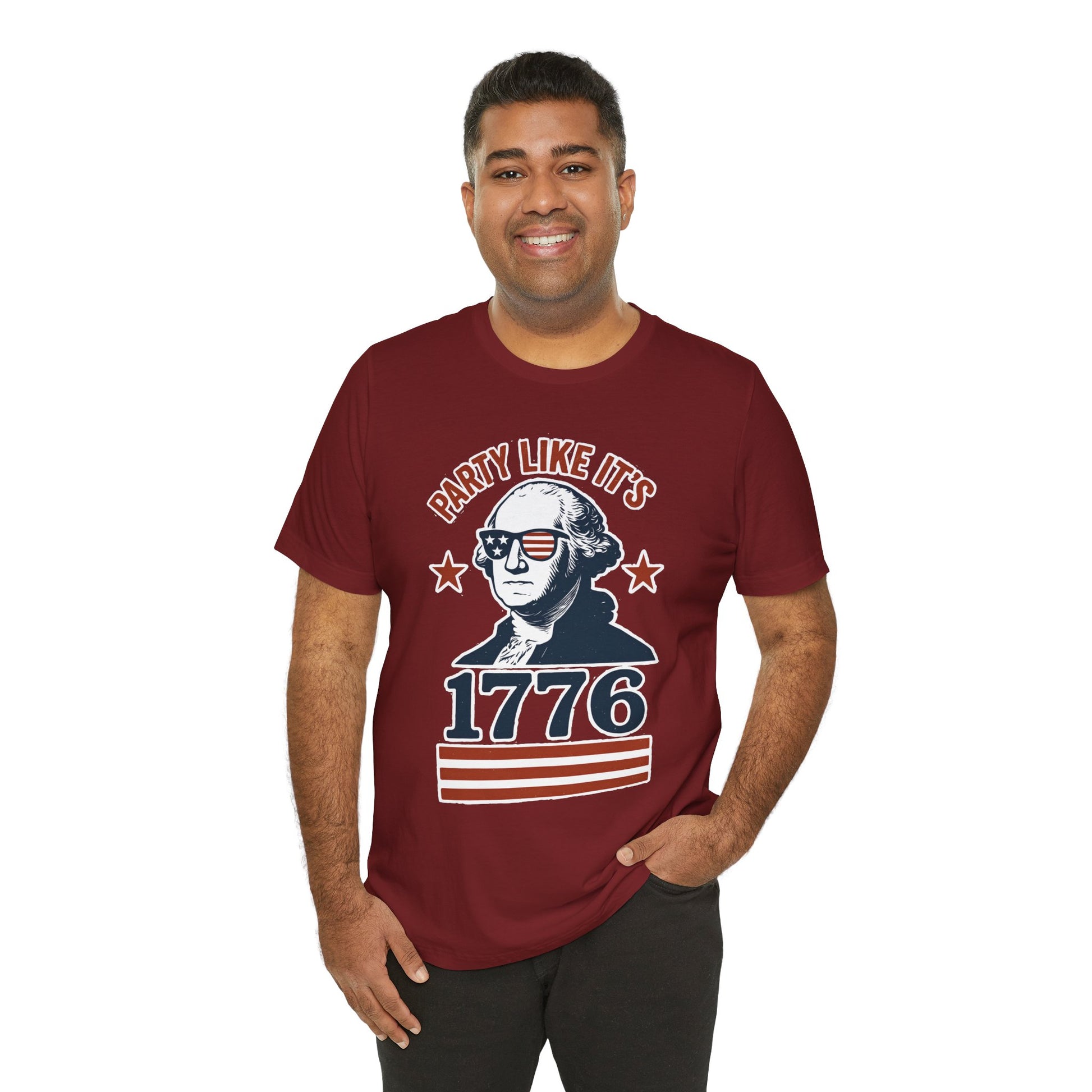 Party Like It's 1776 T-Shirt – Funny 4th of July Tee with George Washington Graphic - WhimSpin - https://whimspin.com