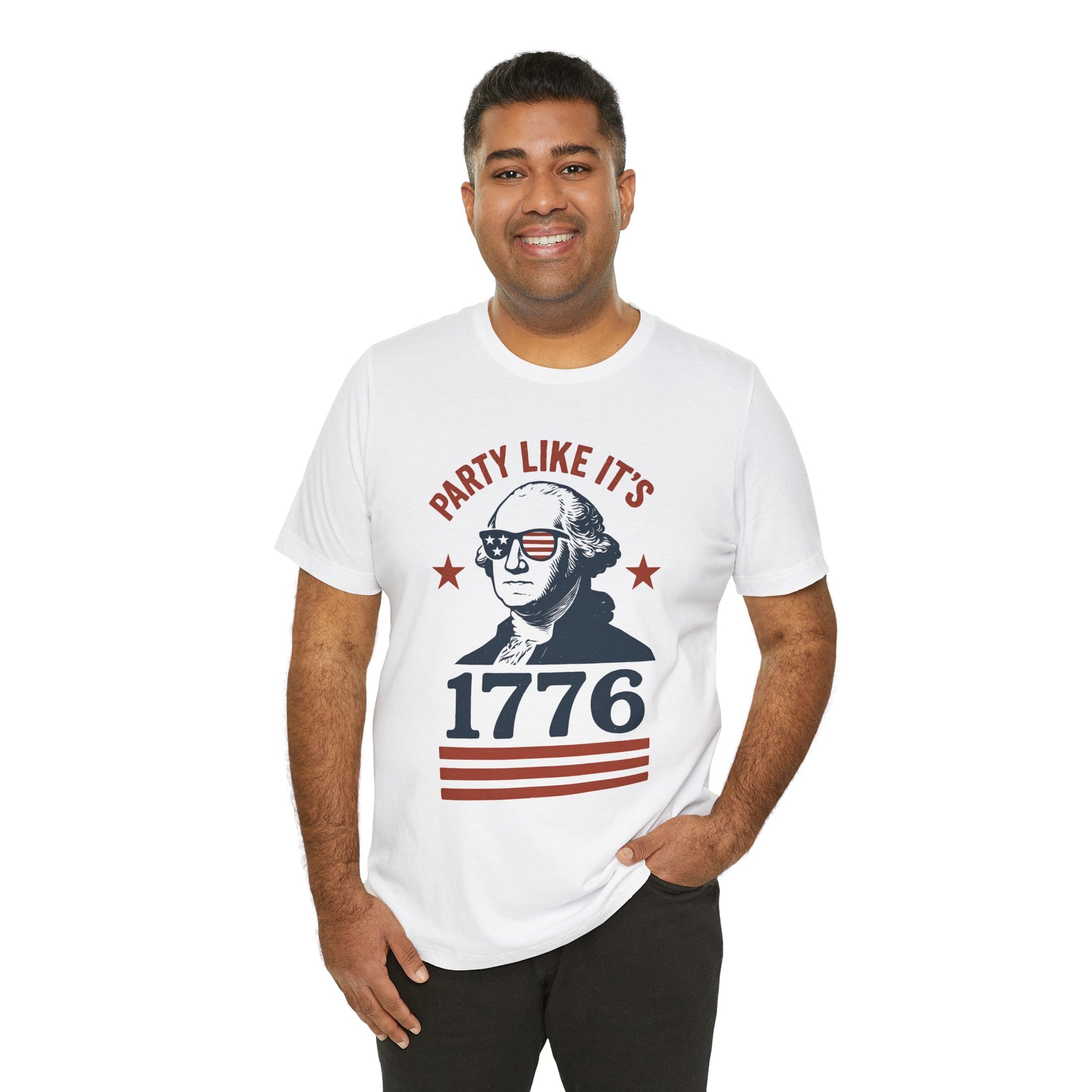 Party Like It's 1776 T-Shirt – Funny 4th of July Tee with George Washington Graphic - WhimSpin - https://whimspin.com