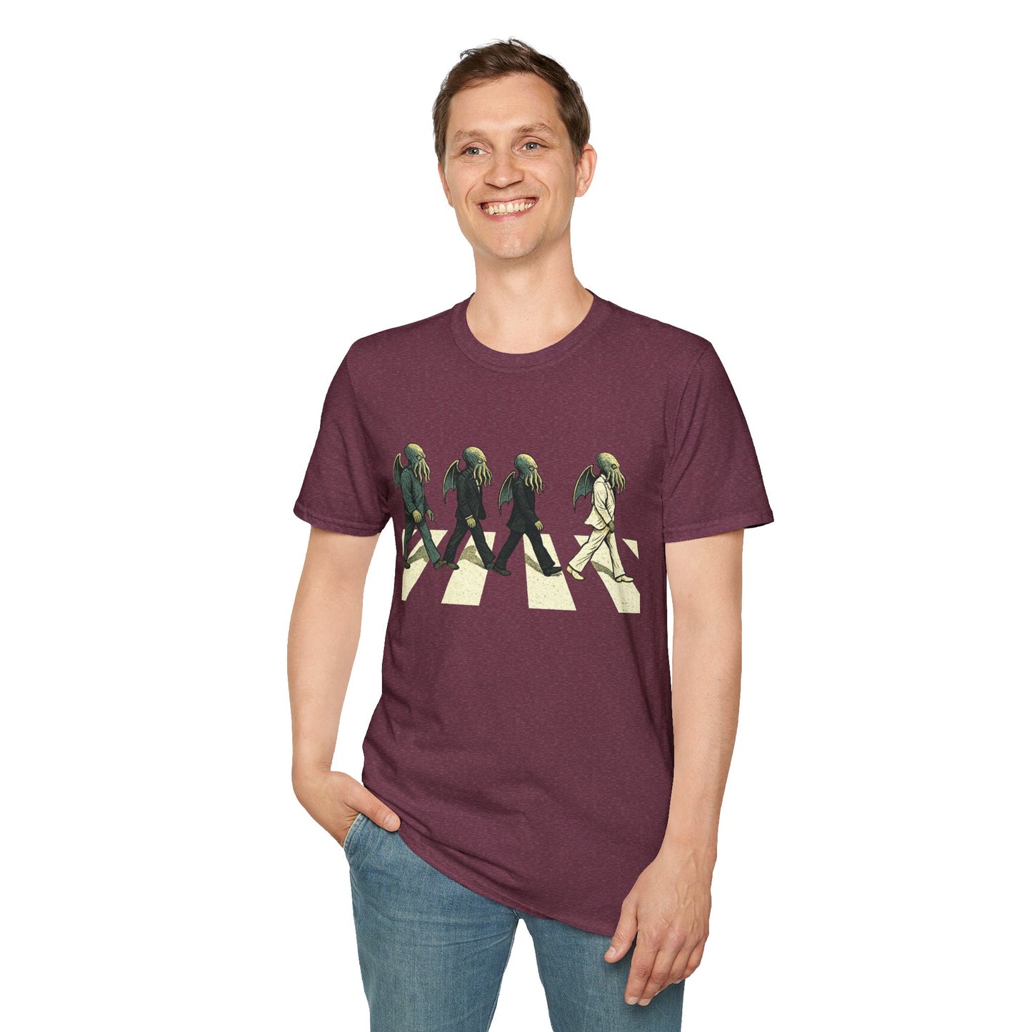 Cthulhu Crossing T-Shirt – Beatles Abbey Road Parody Tee | WhimSpin - WhimSpin - https://whimspin.com