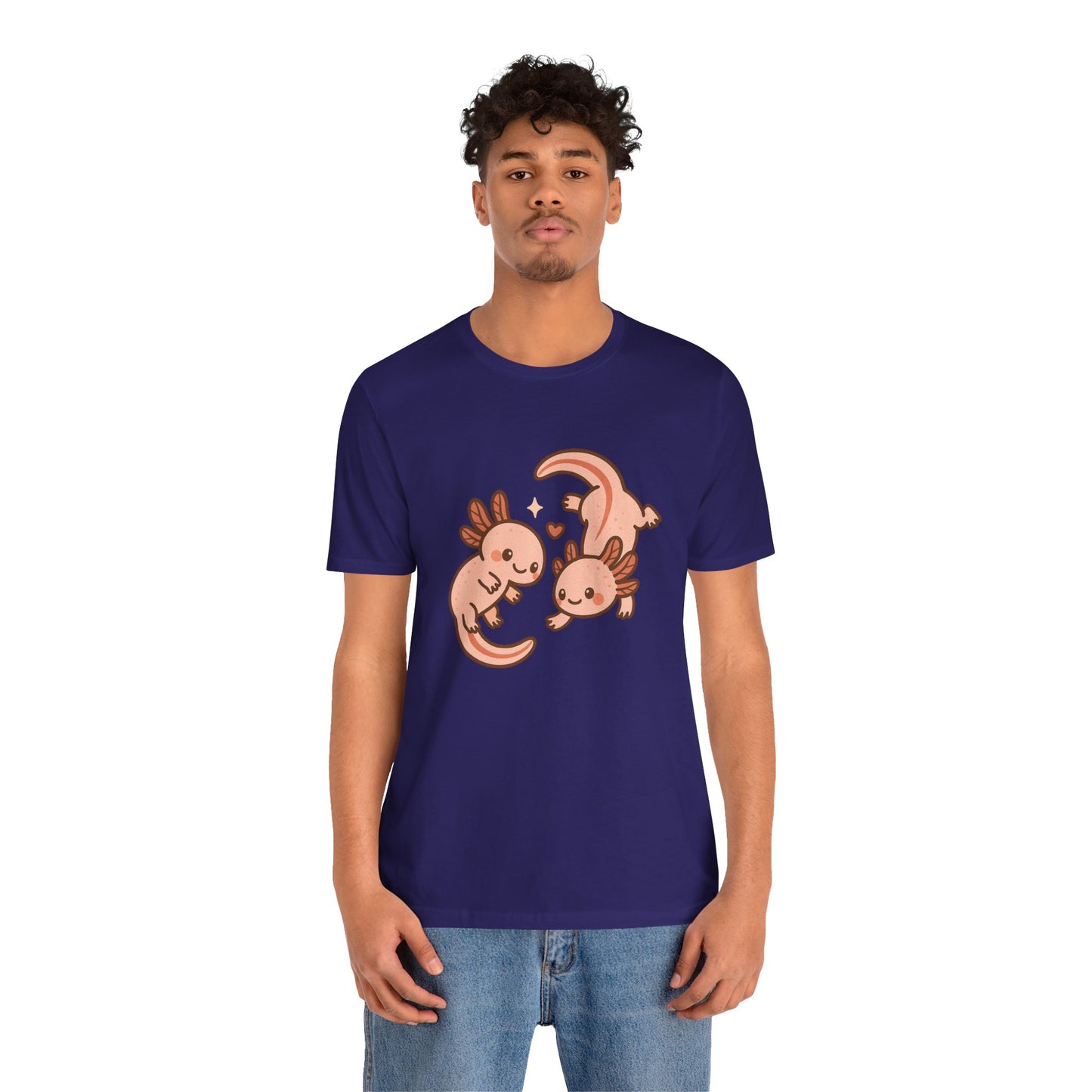 Kawaii Axolotl T-Shirt – Cute Tee with Smiling Axolotls - WhimSpin - https://whimspin.com