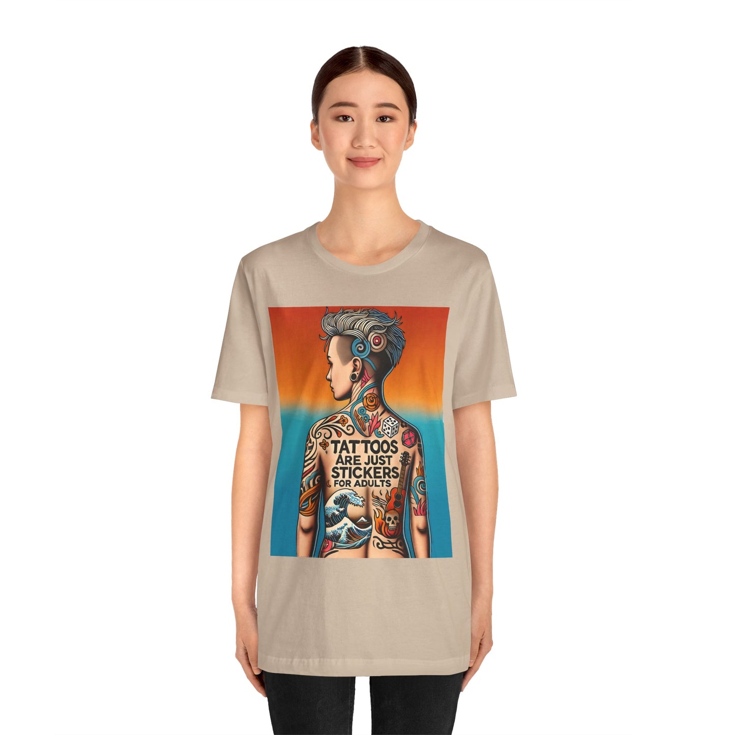 Tattoos Are Just Stickers for Adults T-Shirt – Funny Tattoo Lover Graphic Tee - WhimSpin - https://whimspin.com