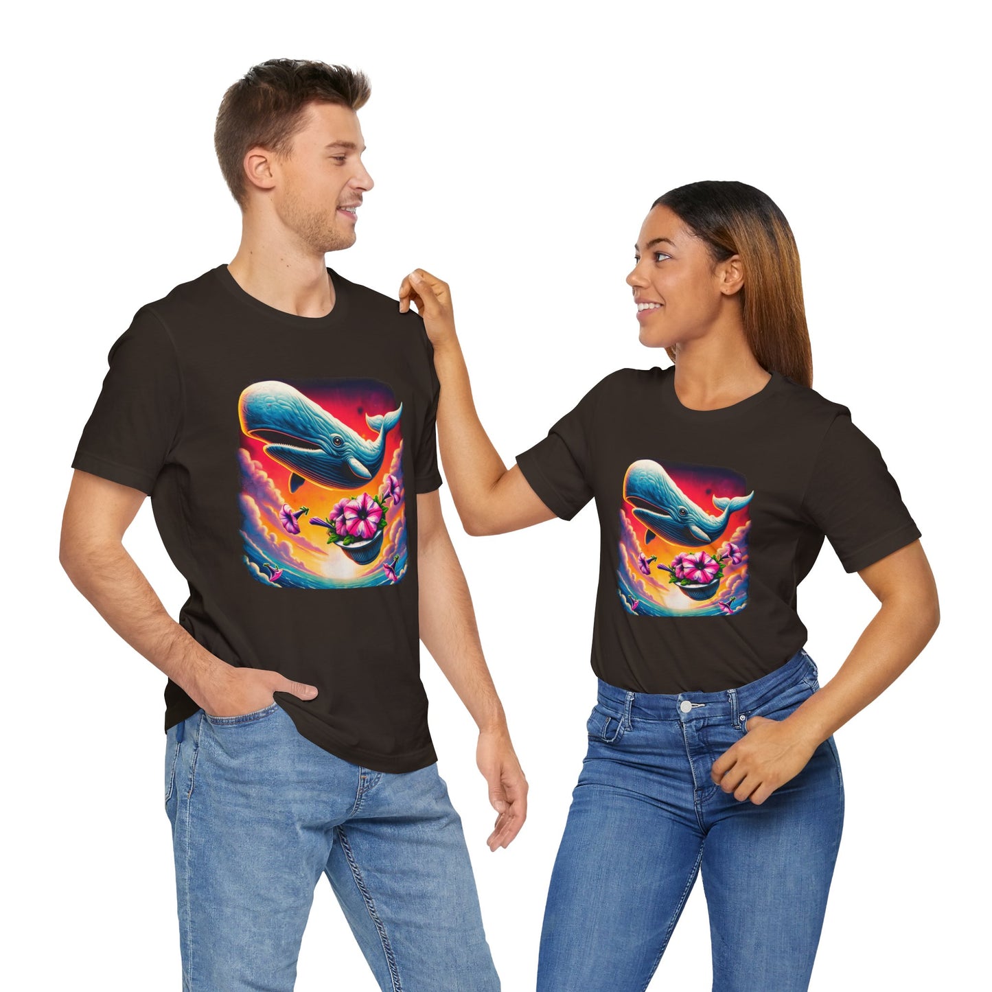 "Oh No, Not Again" Petunias and Whale Funny TShirt – Unisex Tee