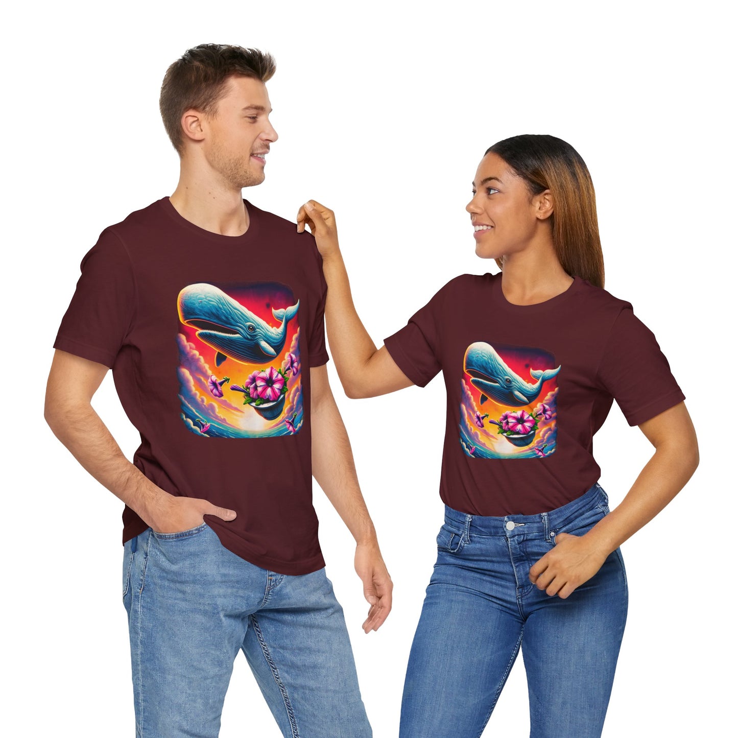 "Oh No, Not Again" Petunias and Whale Funny TShirt – Unisex Tee