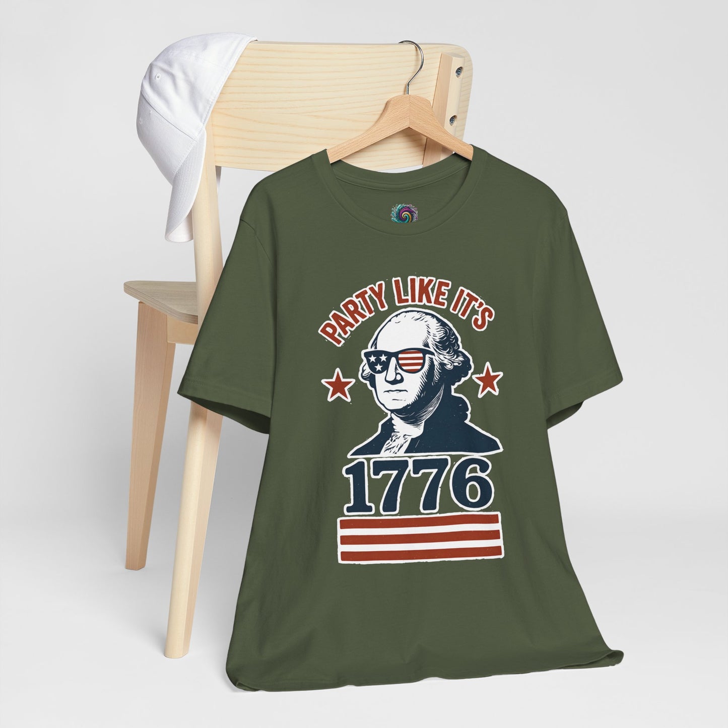 Party Like It's 1776 T-Shirt – Funny 4th of July Tee with George Washington Graphic - WhimSpin - https://whimspin.com
