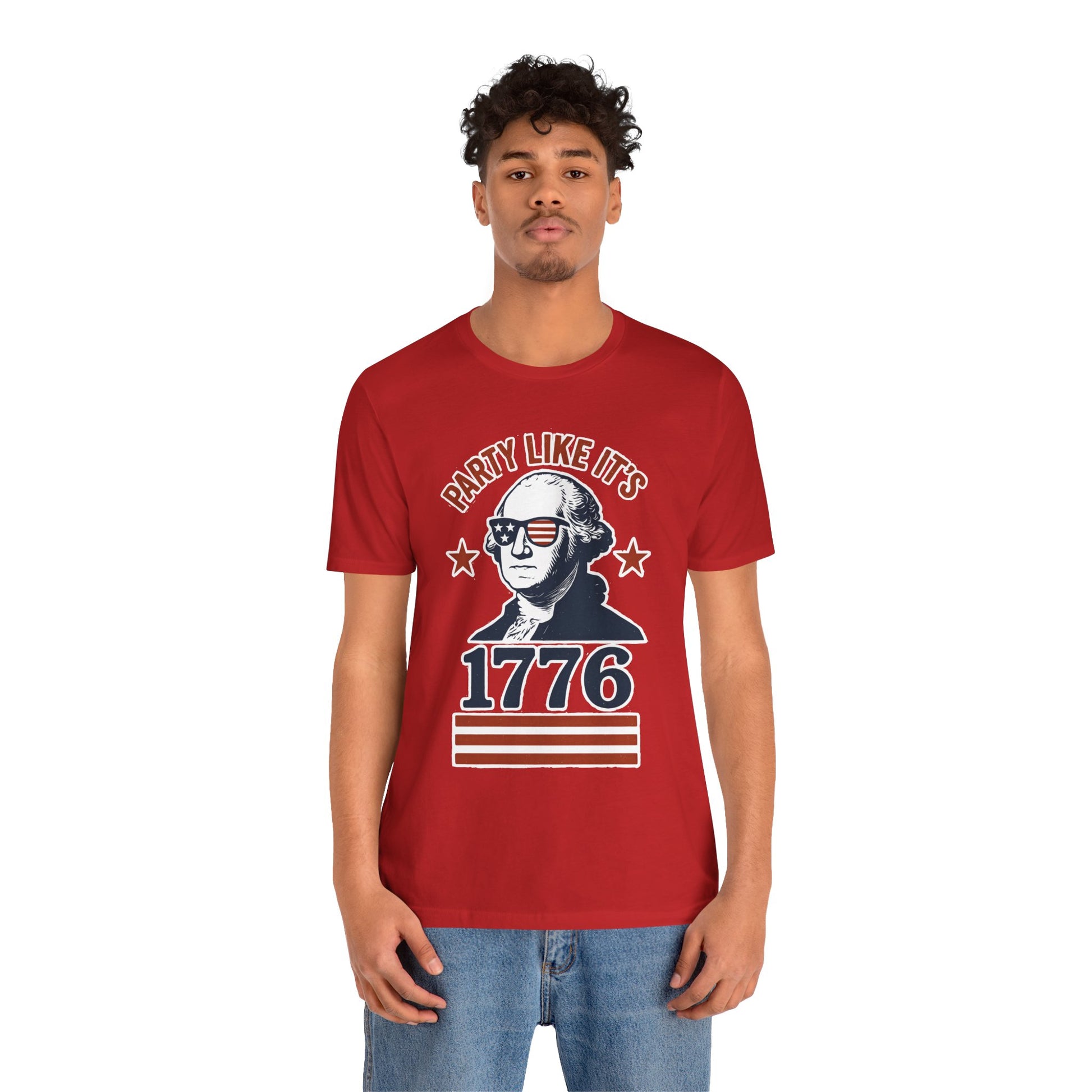 Party Like It's 1776 T-Shirt – Funny 4th of July Tee with George Washington Graphic - WhimSpin - https://whimspin.com