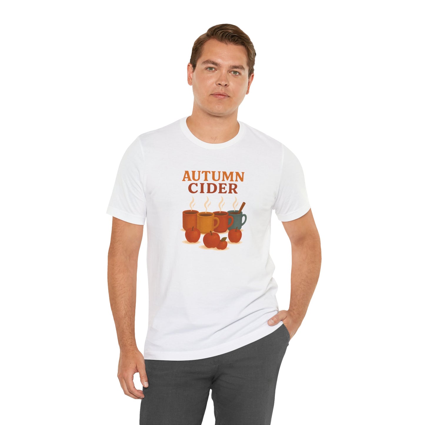 Autumn Cider T-Shirt – Cozy Fall Graphic Tee with Steaming Mugs
