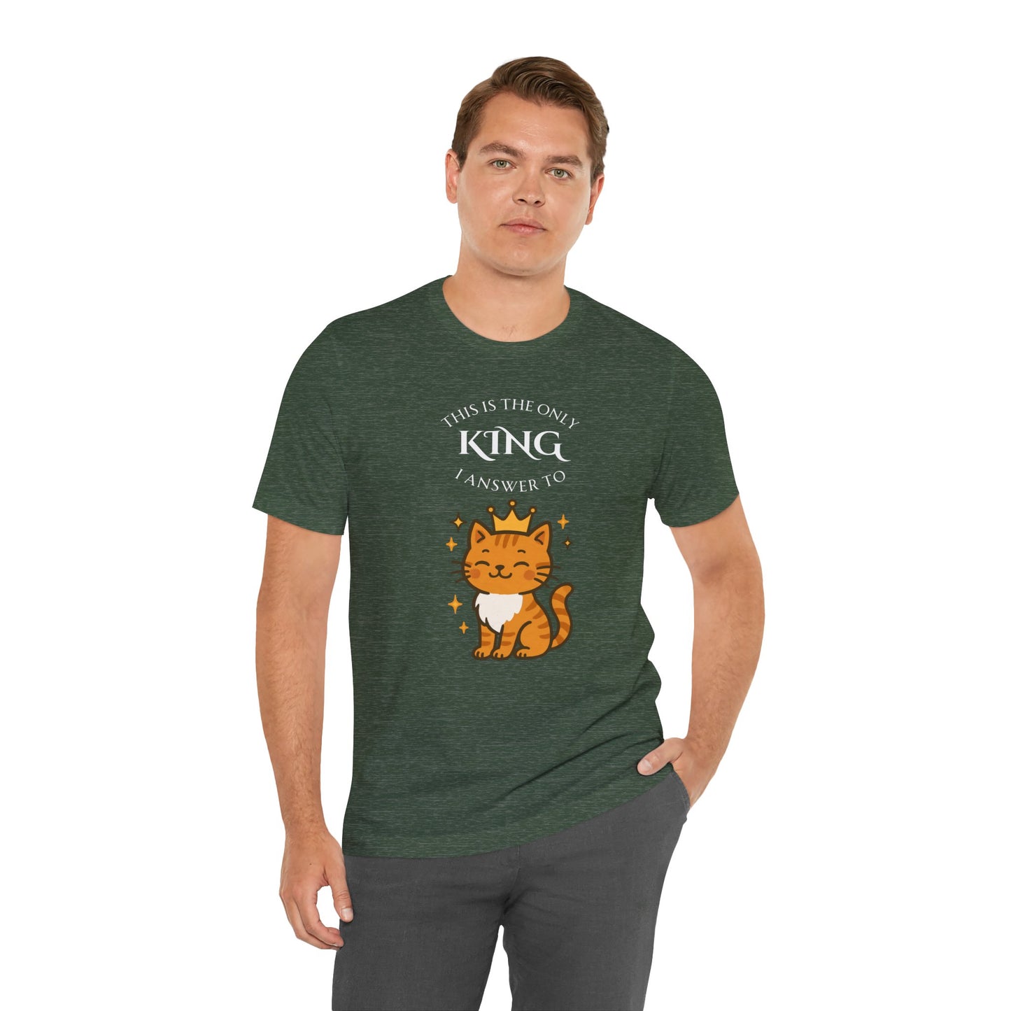 "The Only King I Answer To" T-Shirt – Cute Cat Lady Tee - WhimSpin - https://whimspin.com