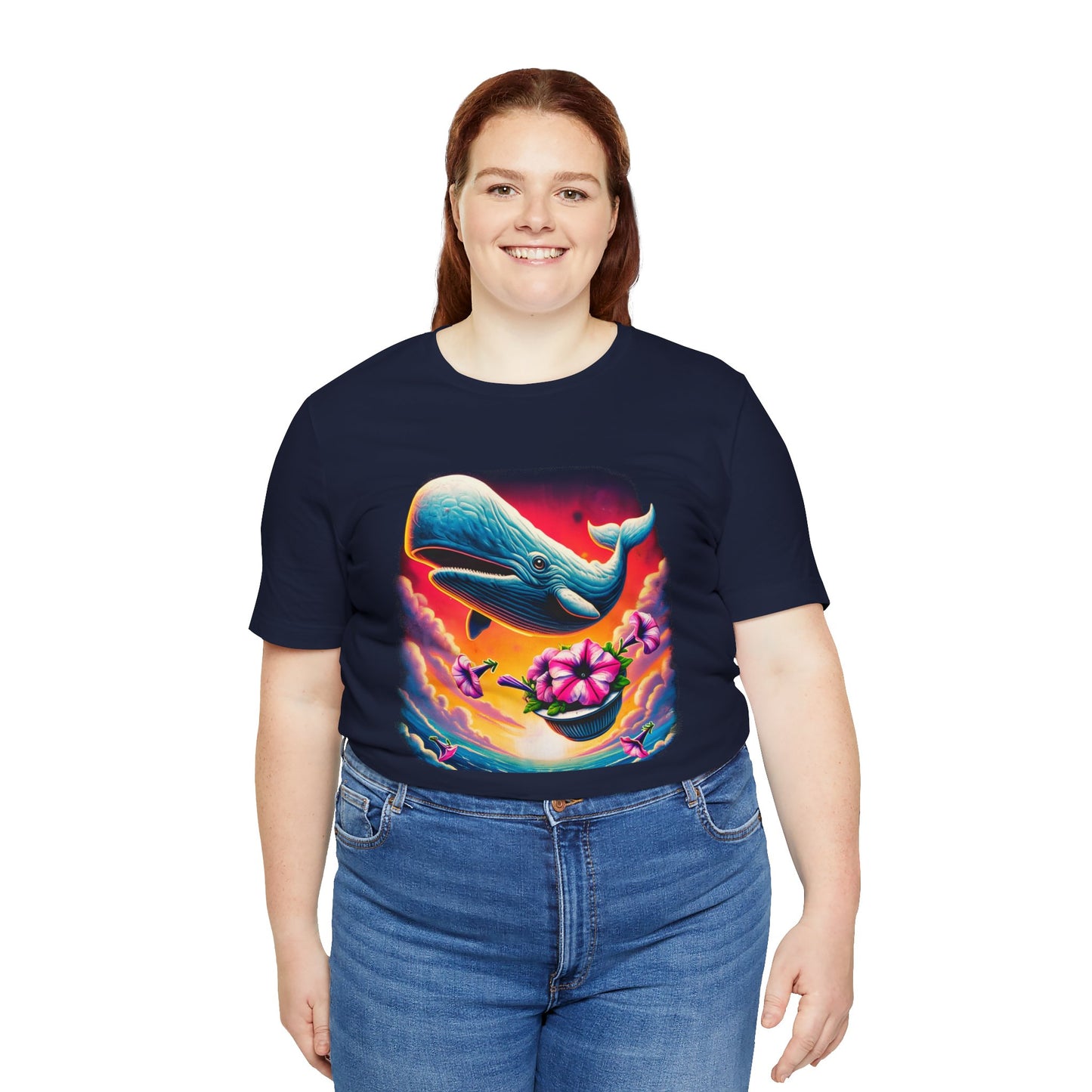 "Oh No, Not Again" Petunias and Whale Funny TShirt – Unisex Tee