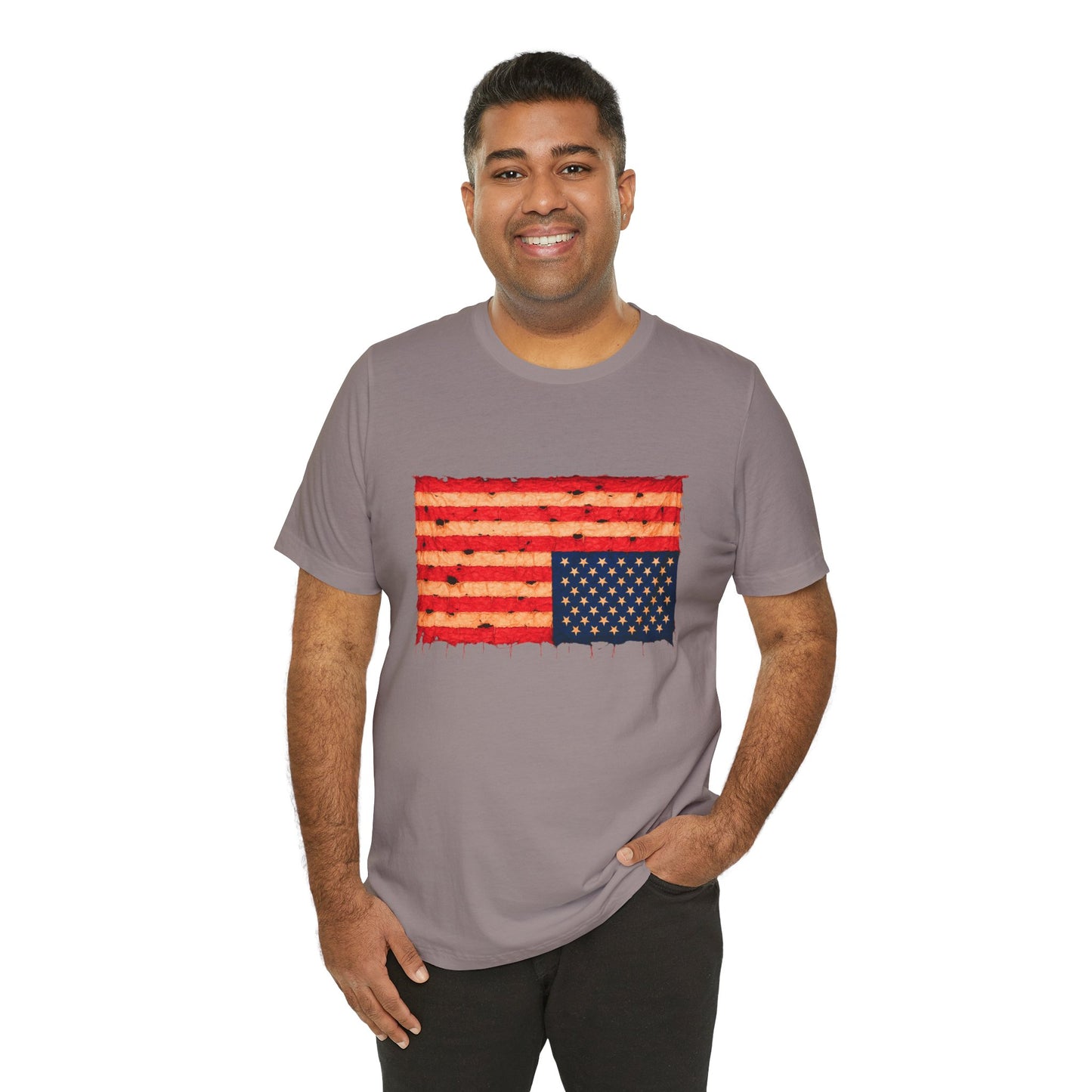 Inverted Flag Distress T-Shirt – Symbolic Upside Down Flag Design