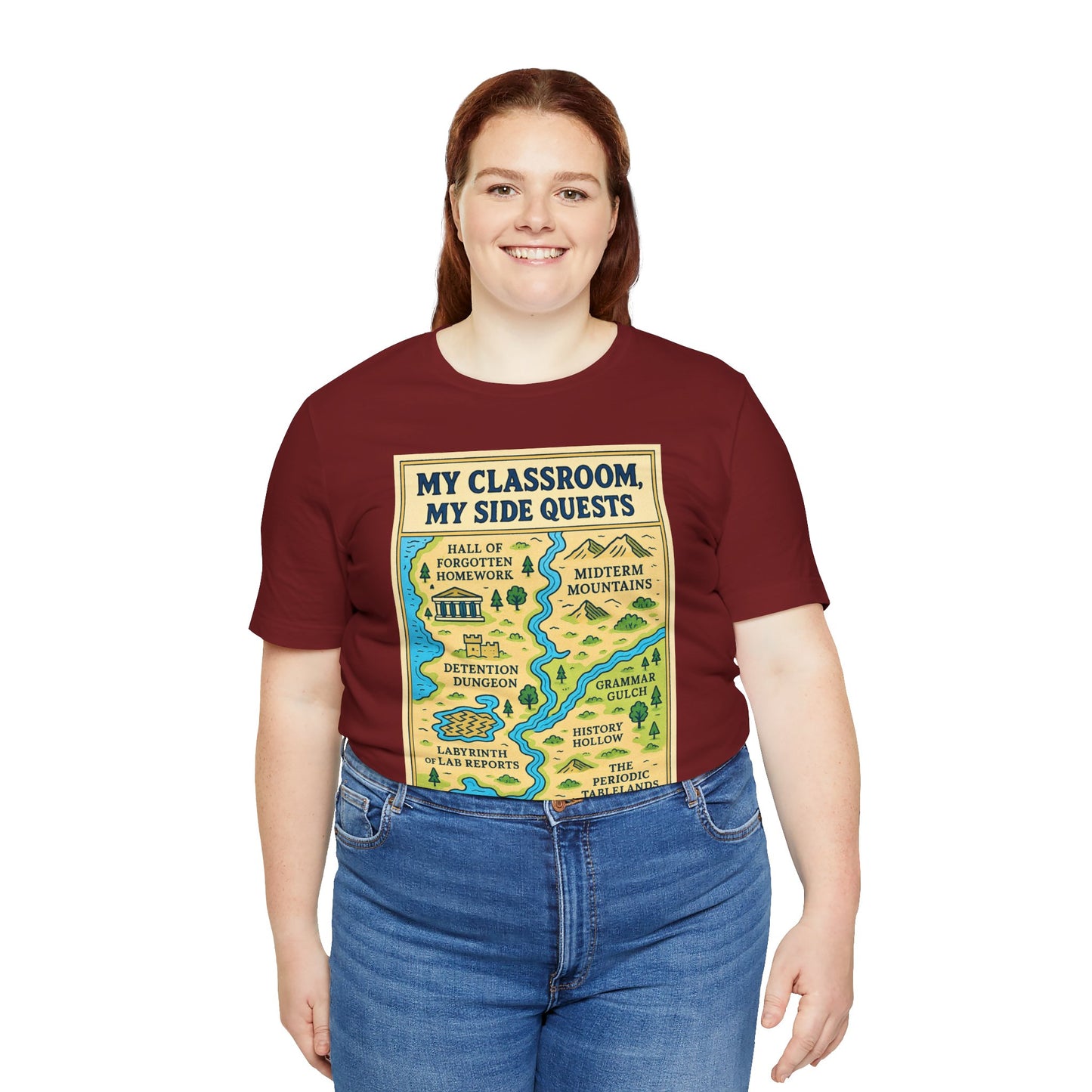 My Classroom, My Side Quests T-Shirt – RPG Map Tee for Teachers