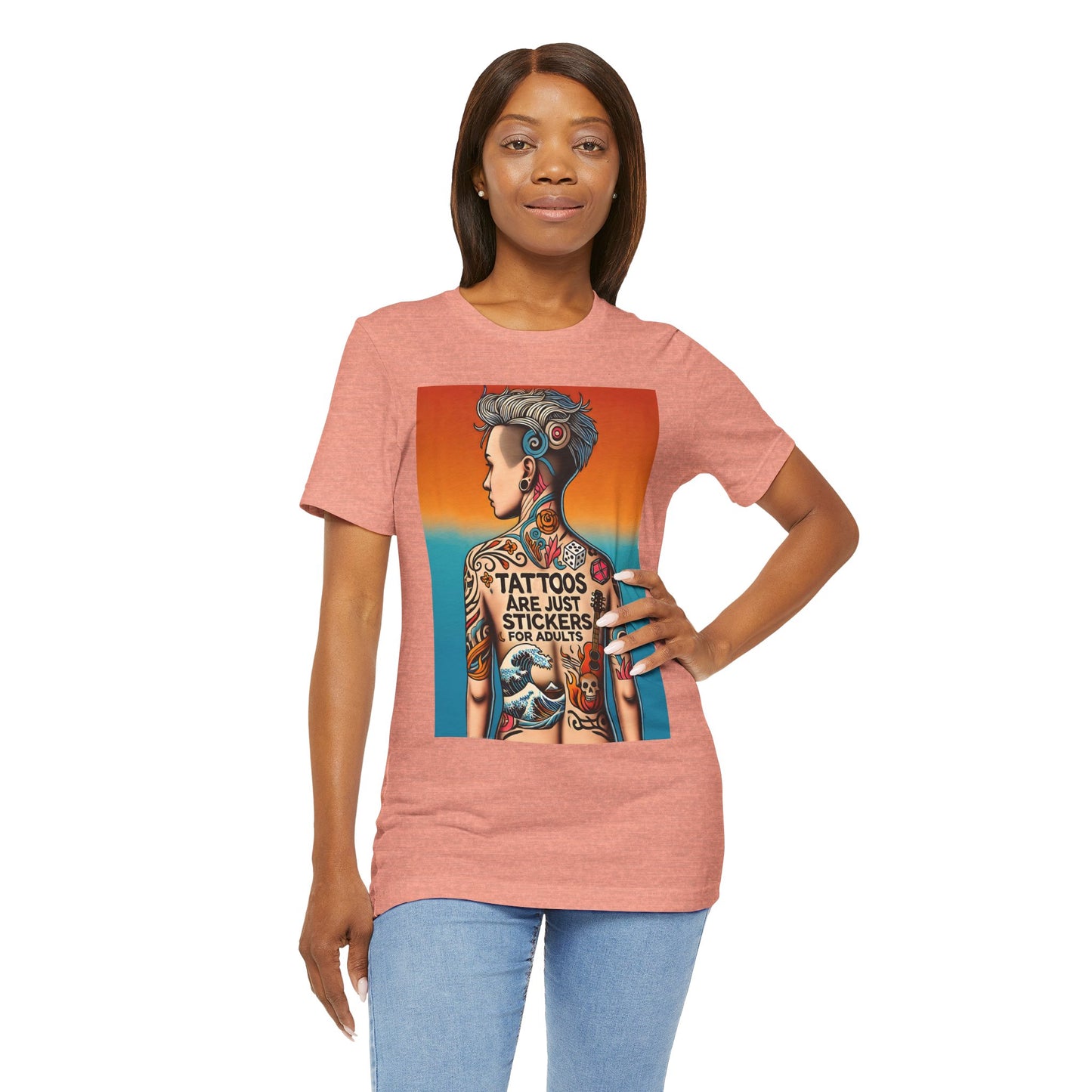 Tattoos Are Just Stickers for Adults T-Shirt – Funny Tattoo Lover Graphic Tee - WhimSpin - https://whimspin.com