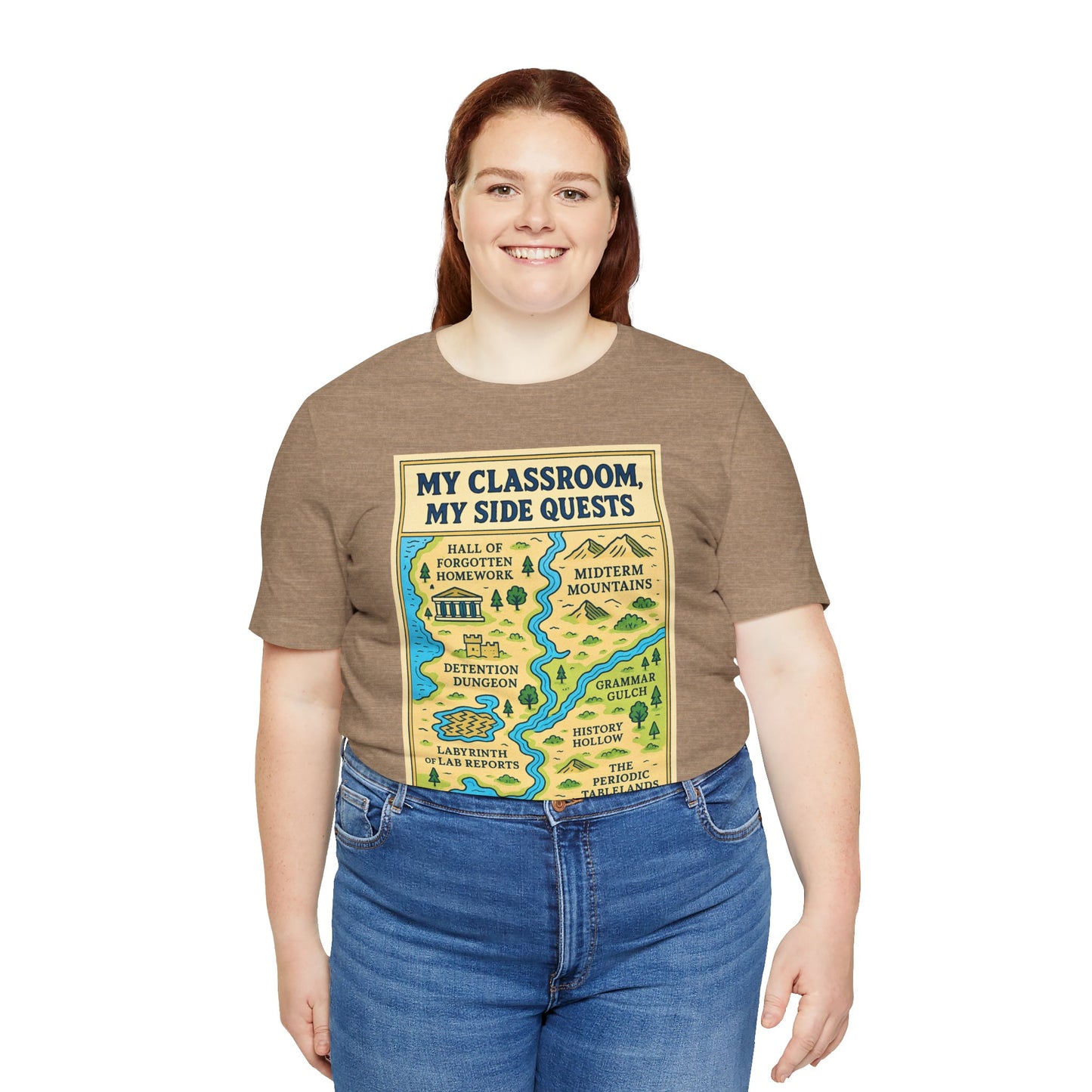 My Classroom, My Side Quests T-Shirt – RPG Map Tee for Teachers