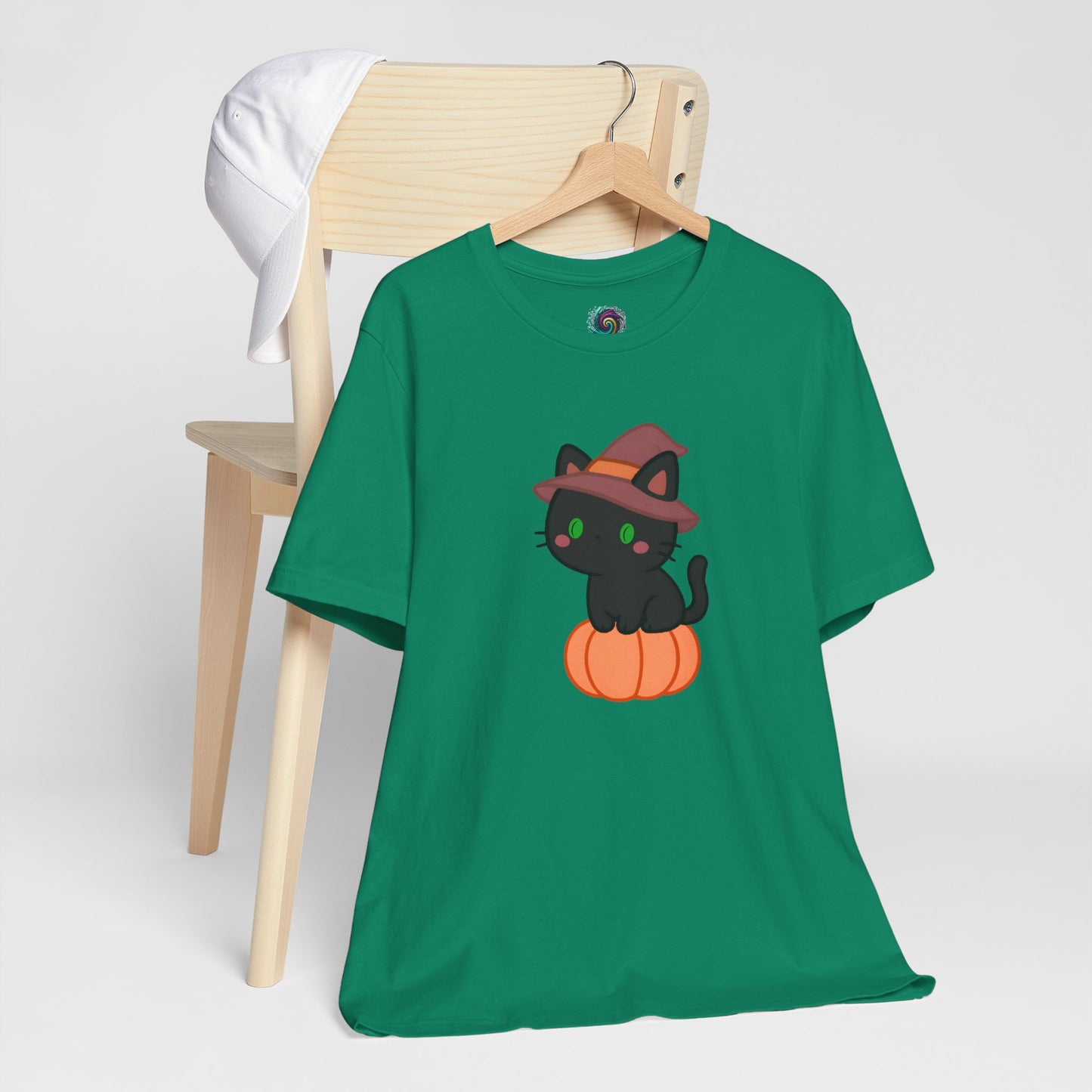 Halloween Cat Shirt – Cute Cat on a Pumpkin Graphic Tee