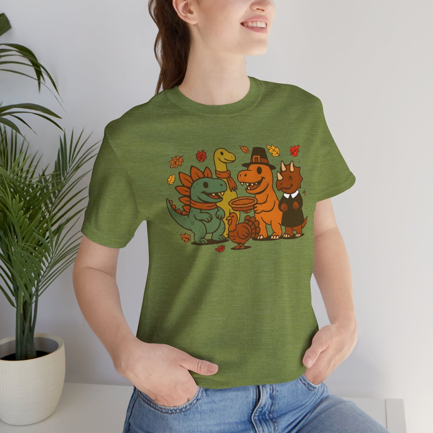 Thanksgiving Dinosaur T-Shirt – Funny Dino Thanksgiving Tee