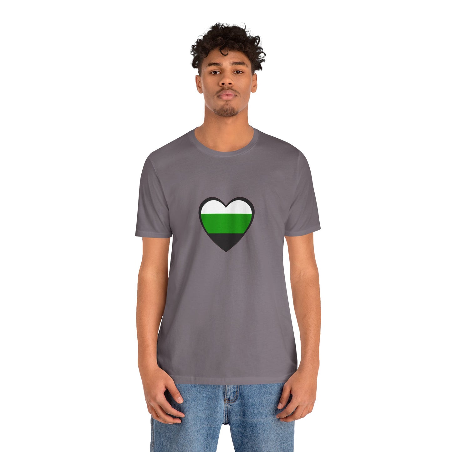 Neutrois Pride Flag Heart T-Shirt – Minimalist Gender Identity Tee