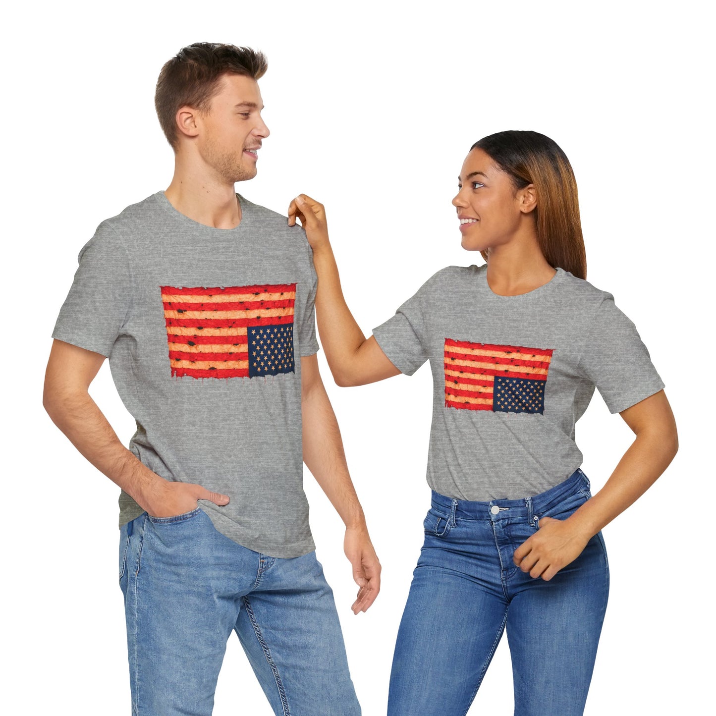 Inverted Flag Distress T-Shirt – Symbolic Upside Down Flag Design