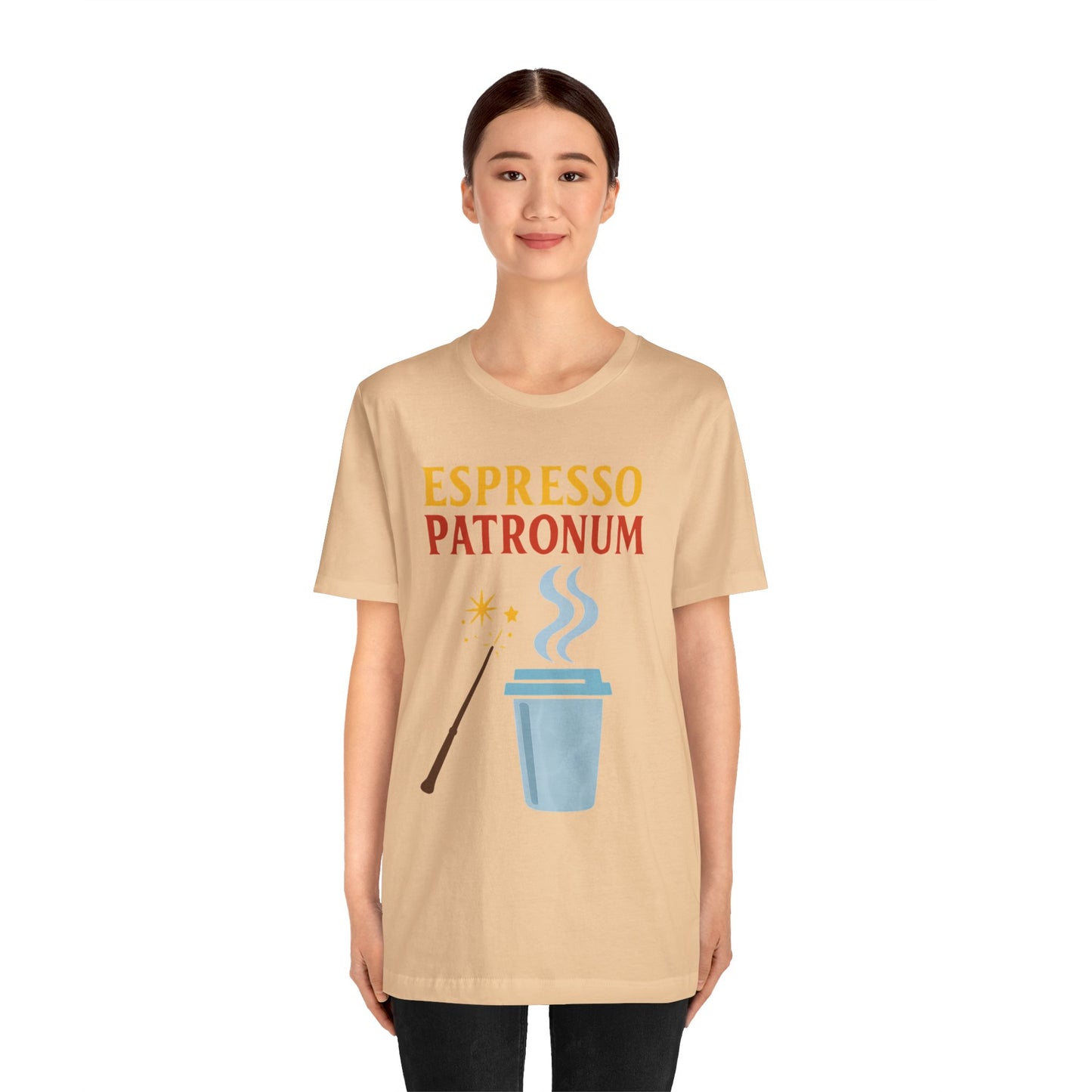Espresso Patronum T-Shirt – Funny Coffee & Wizard Parody Tee