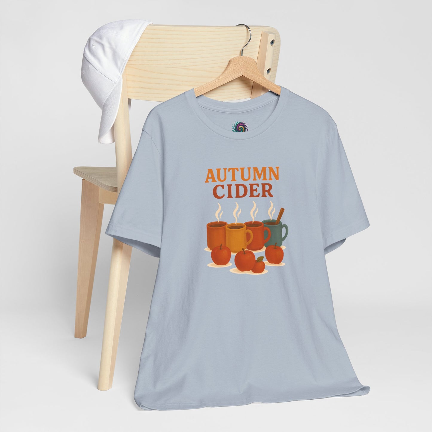 Autumn Cider T-Shirt – Cozy Fall Graphic Tee with Steaming Mugs