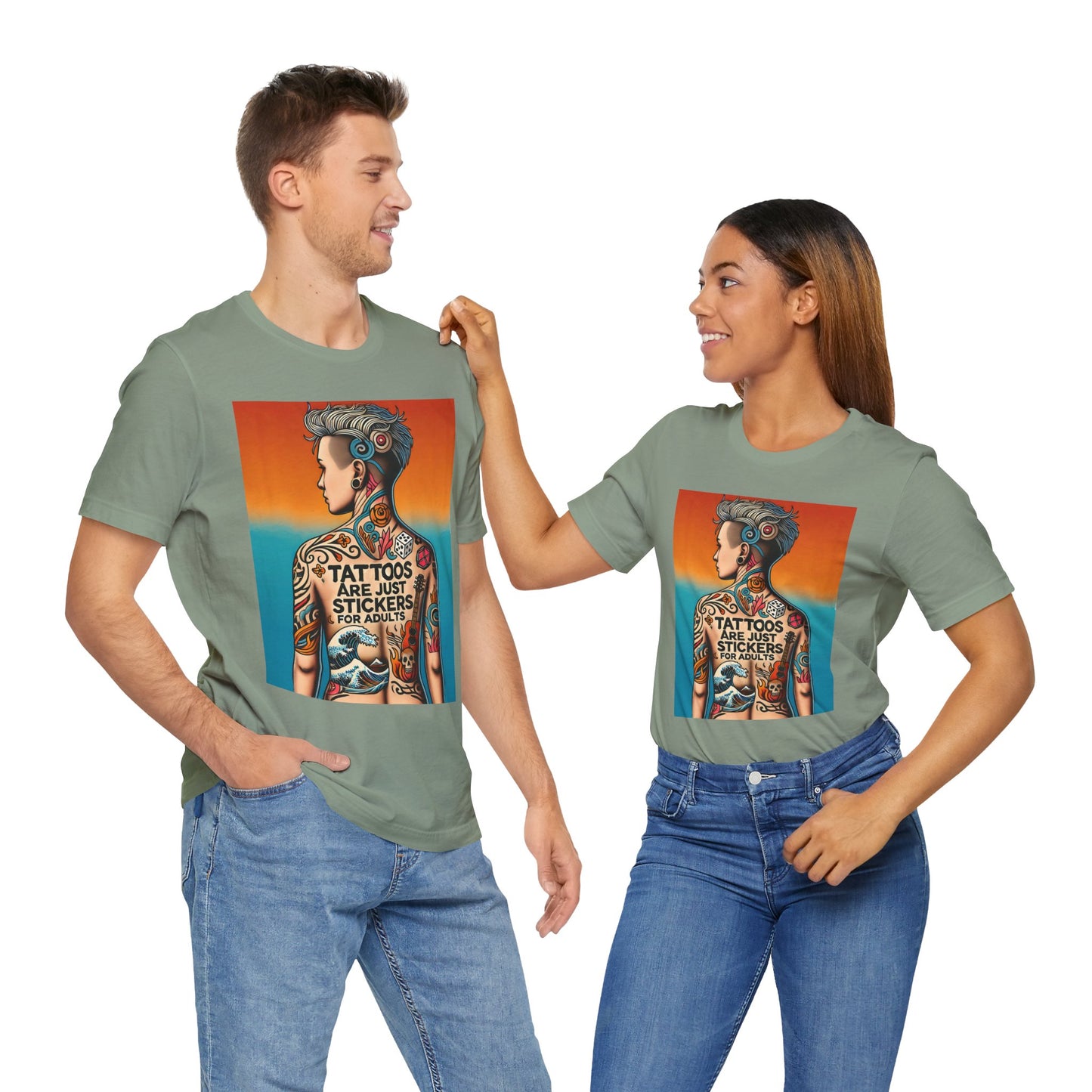 Tattoos Are Just Stickers for Adults T-Shirt – Funny Tattoo Lover Graphic Tee - WhimSpin - https://whimspin.com