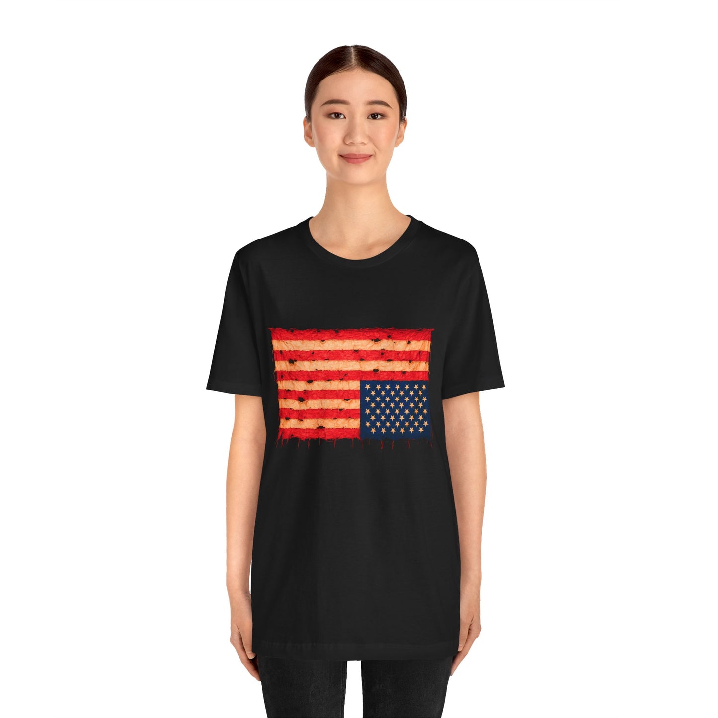 Inverted Flag Distress T-Shirt – Symbolic Upside Down Flag Design