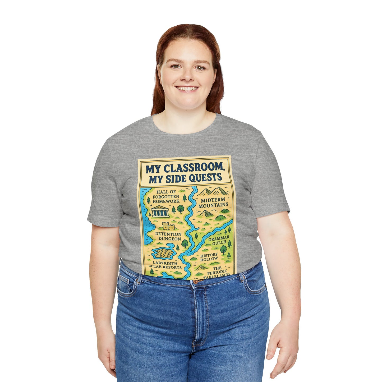 My Classroom, My Side Quests T-Shirt – RPG Map Tee for Teachers