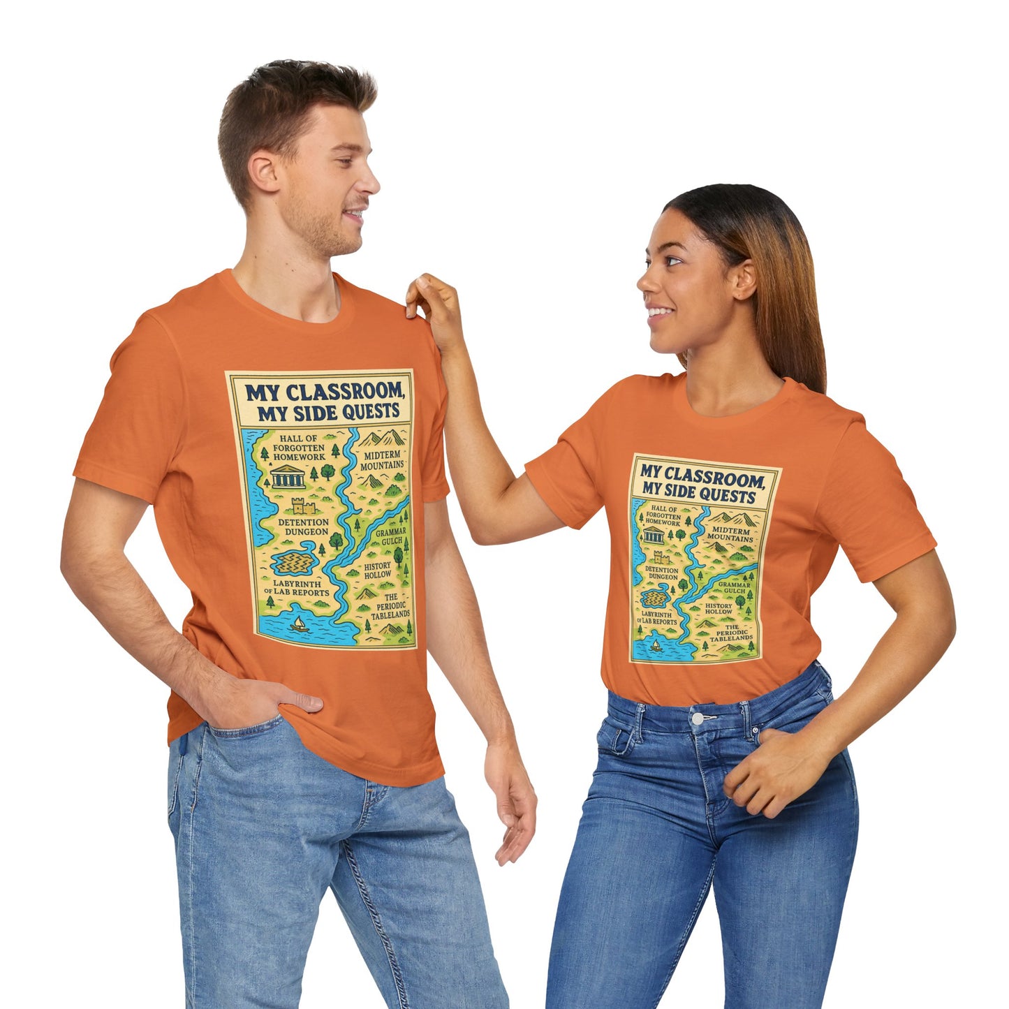 My Classroom, My Side Quests T-Shirt – RPG Map Tee for Teachers