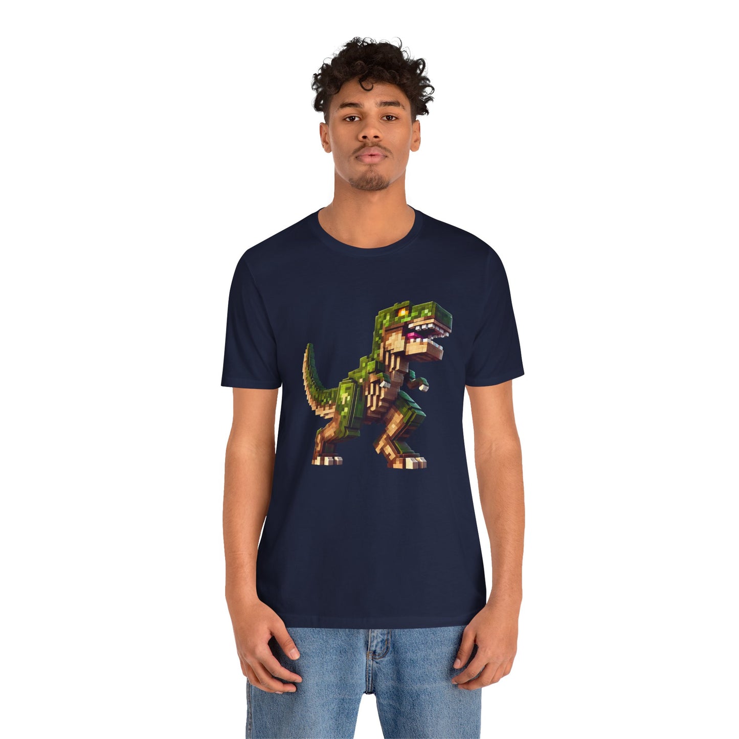 Pixel Dinosaur T-Shirt – Retro Dino Graphic Tee for Adults
