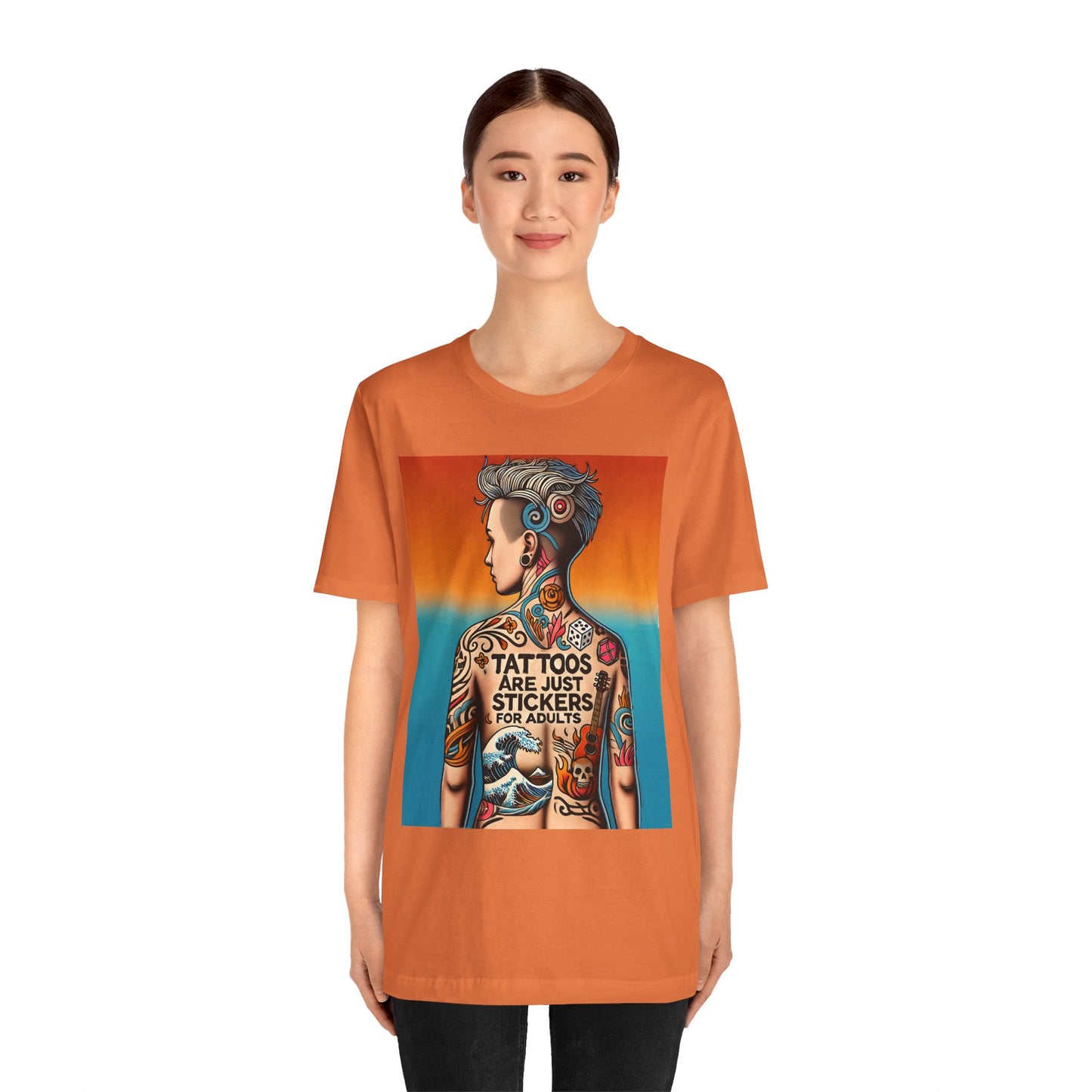 Tattoos Are Just Stickers for Adults T-Shirt – Funny Tattoo Lover Graphic Tee - WhimSpin - https://whimspin.com