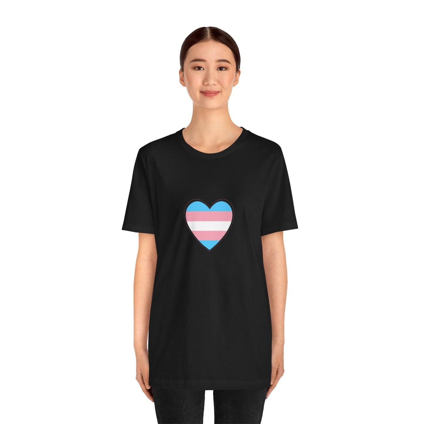 Transgender Flag Heart T-Shirt – LGBTQ+ Trans Flag Graphic Tee